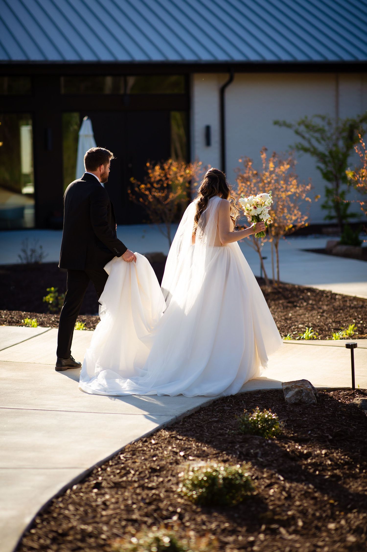Bride and groom exiting