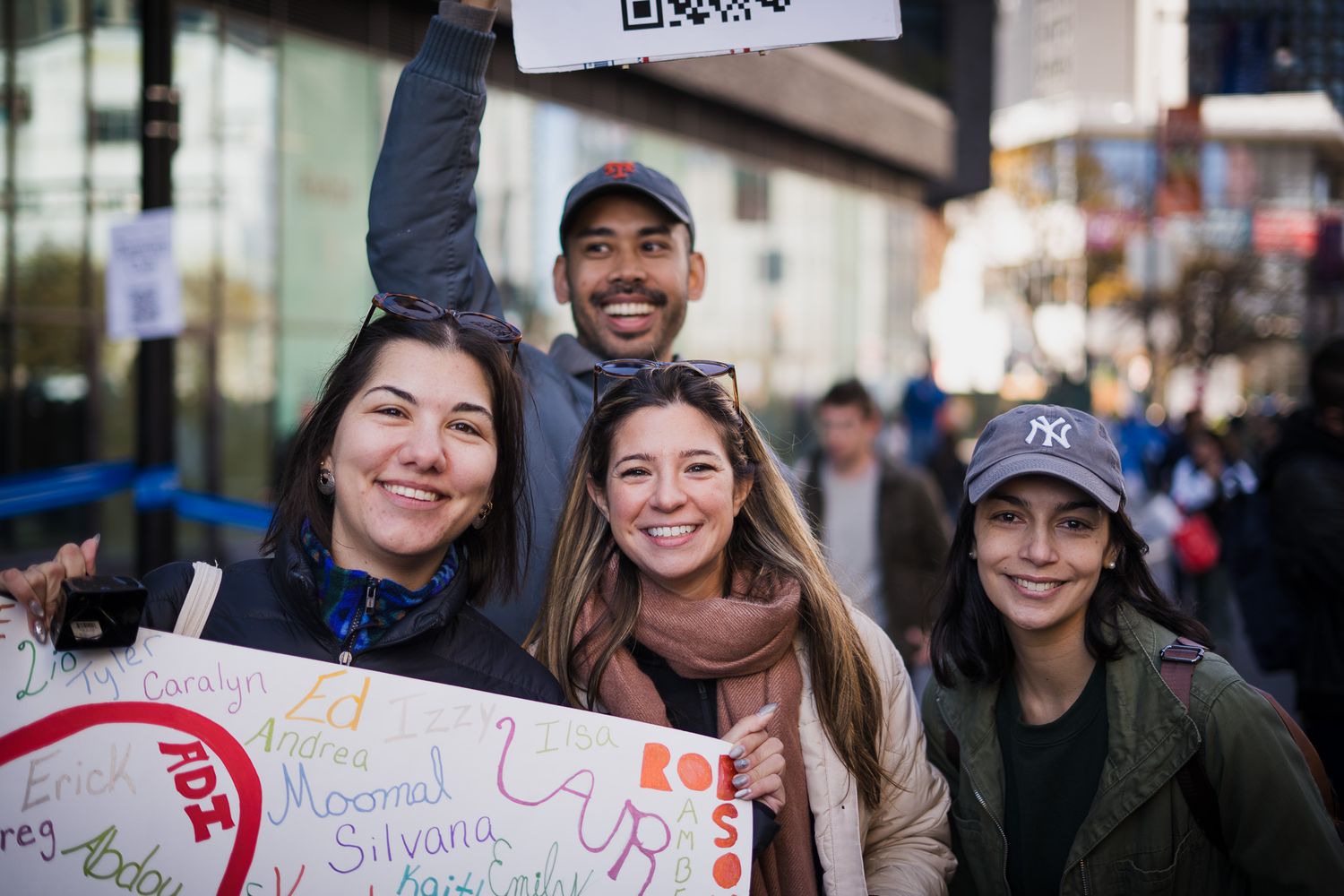 Smiling new yorkers