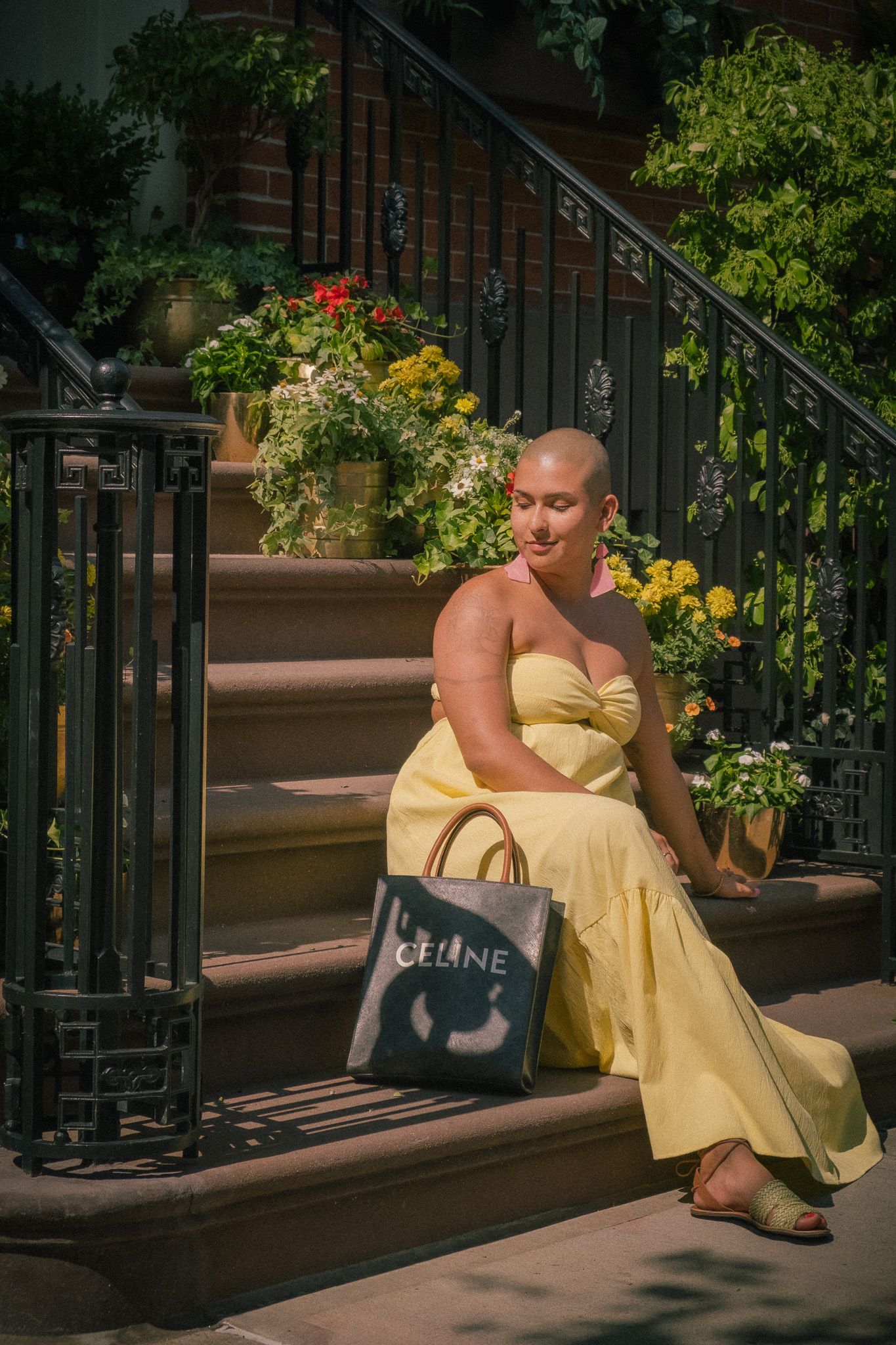 Woman on stoop