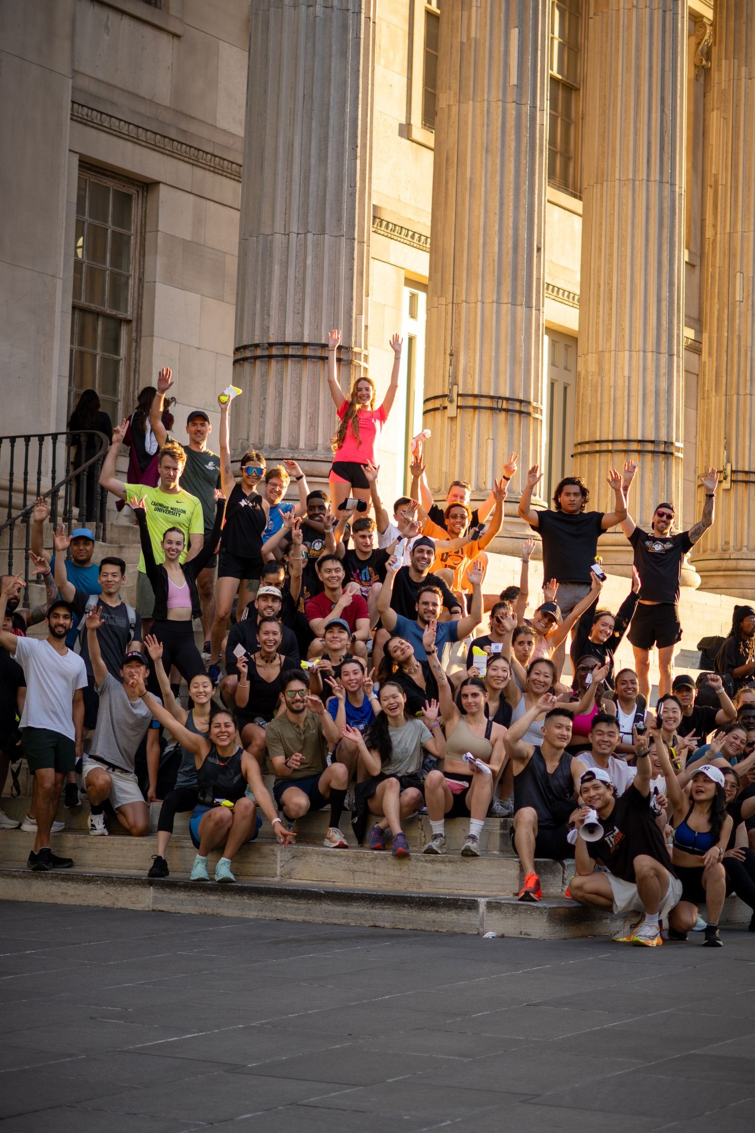 runners on staircase