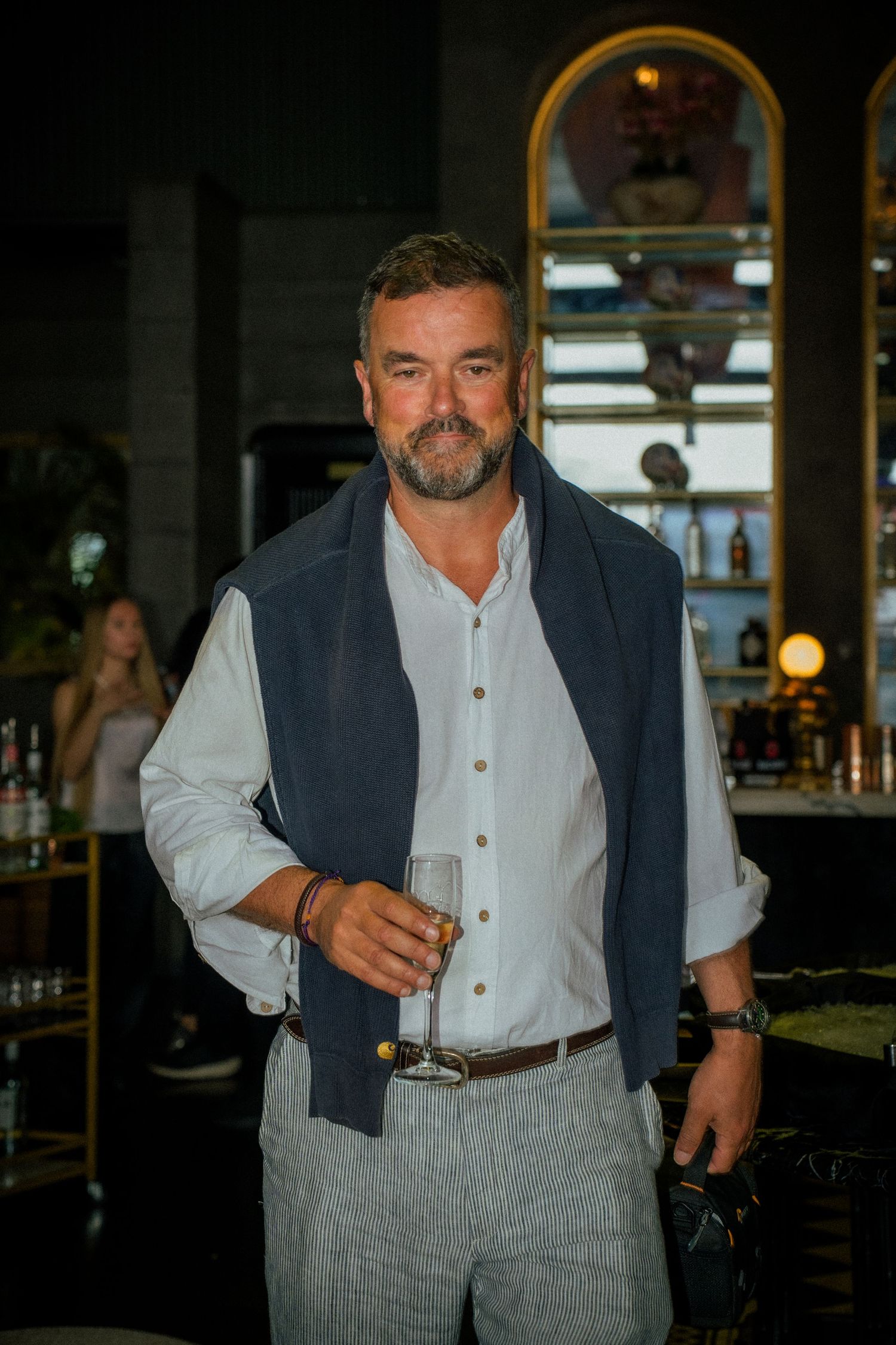 Party shot of man