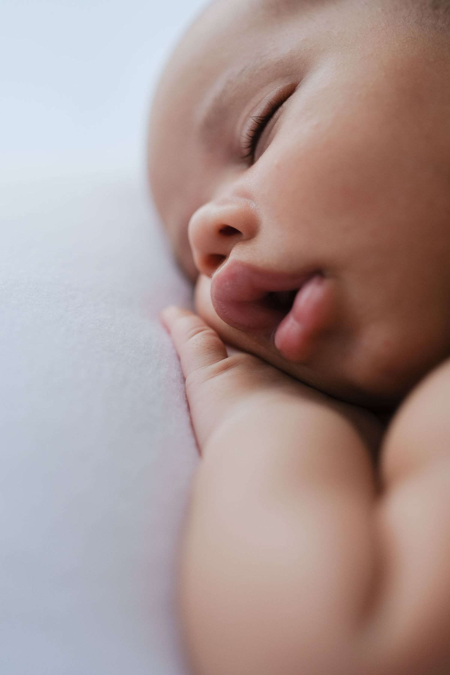Sleeping baby, baby newborn photoshoot, baby details close ups, studio Newbury