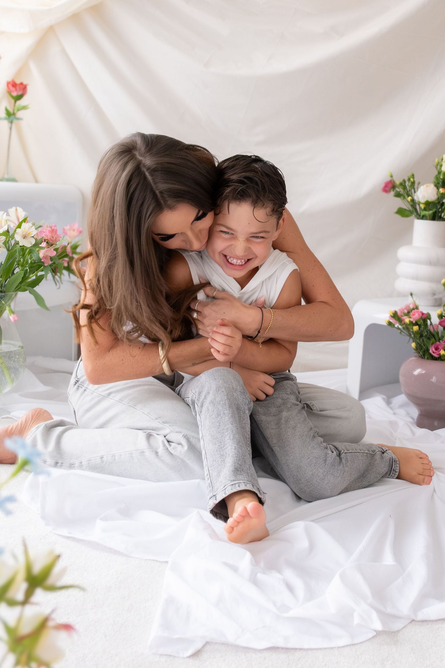 Mum and love candid capturing pure love and moments in studio Newbury