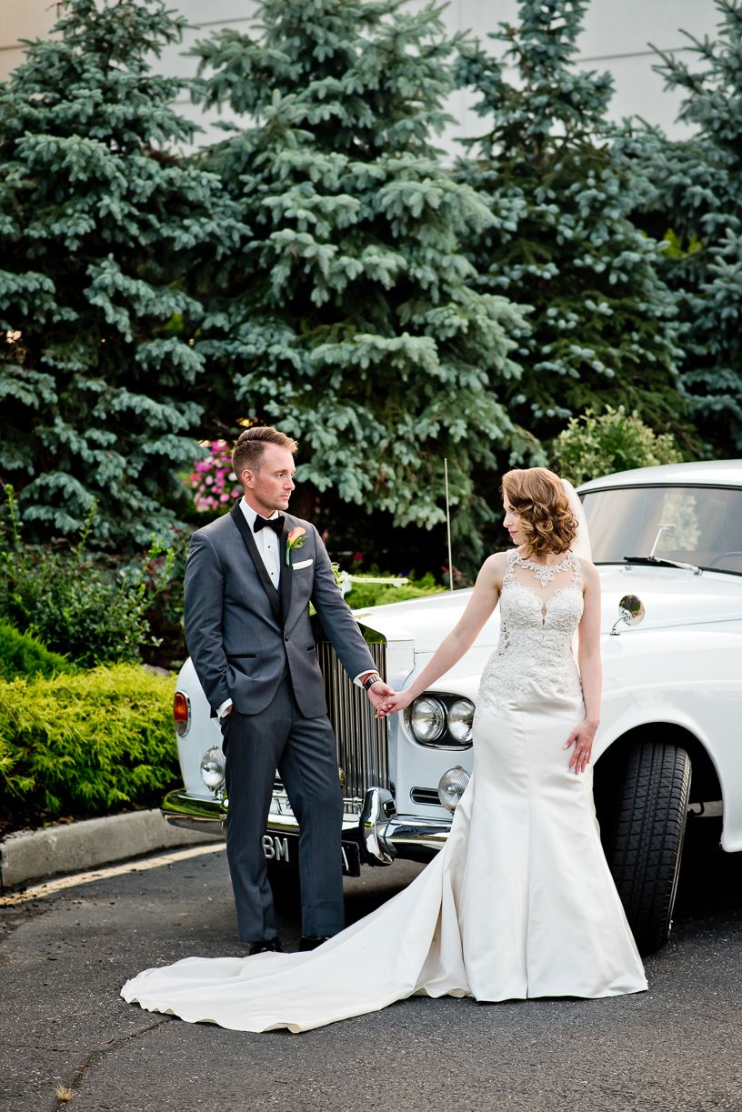 vintage car wedding photo at nj venue