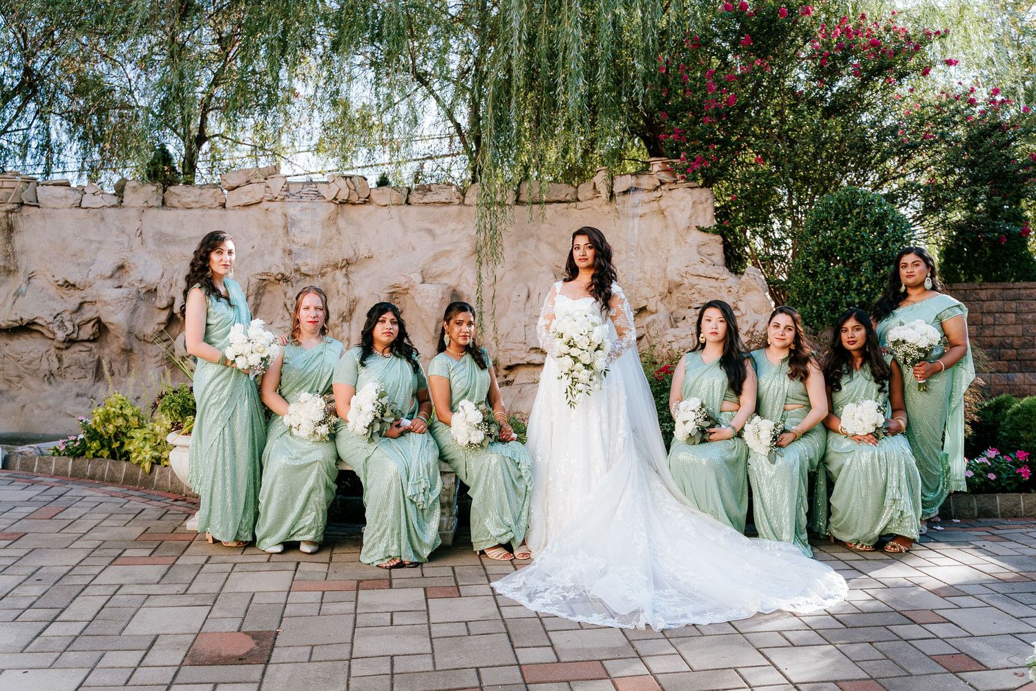 bride bridesmaid  group wedding stunning photos