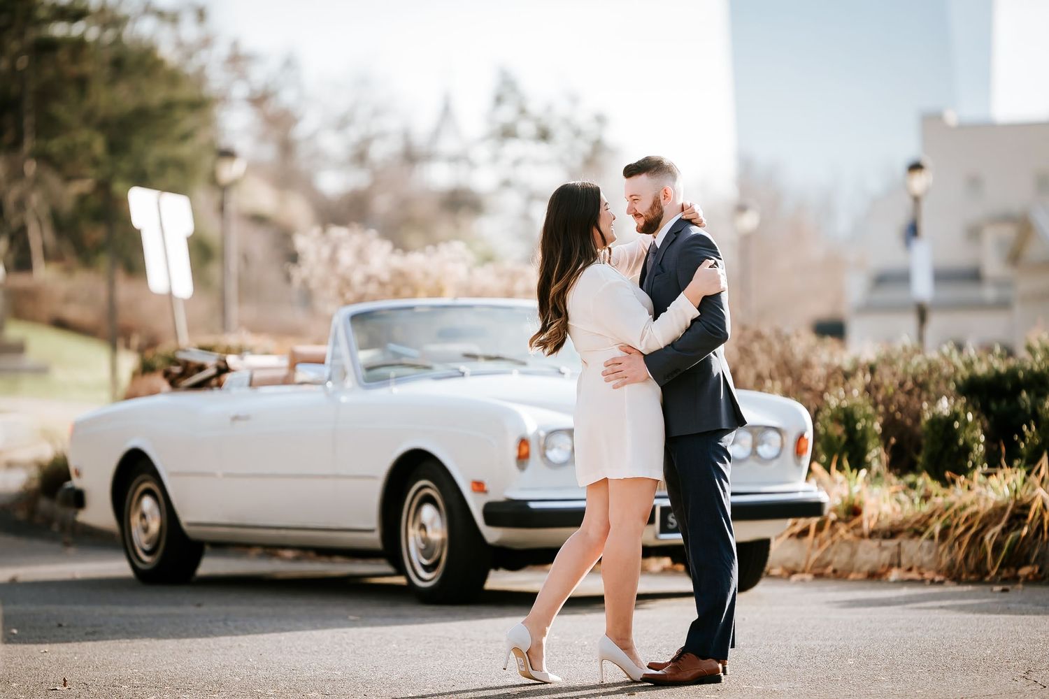 vintage rolls royce wedding photos