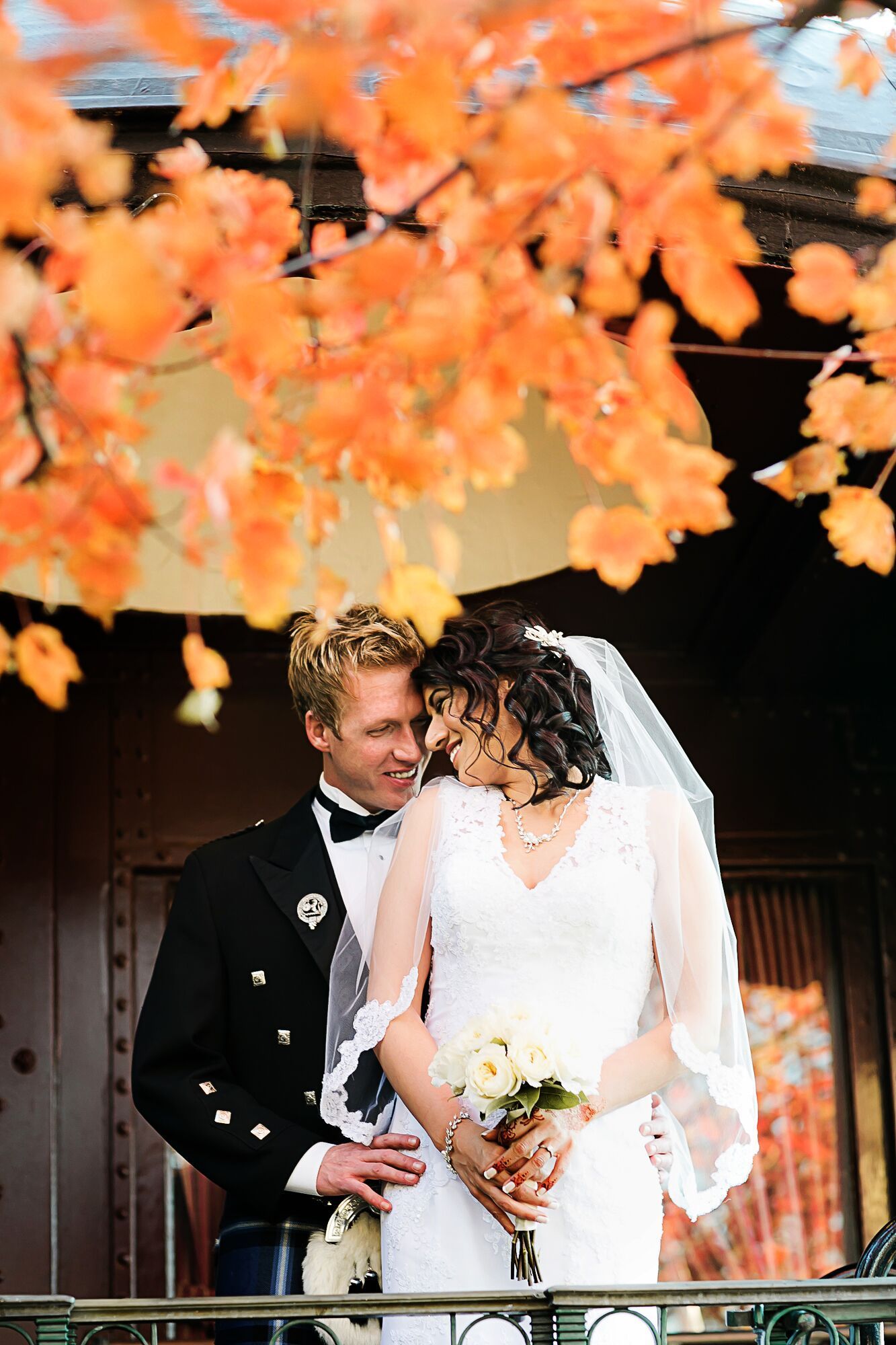 fall foliage wedding photos couples portraits