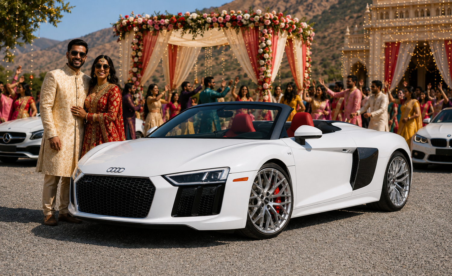exotic audi r8 wedding indian photos