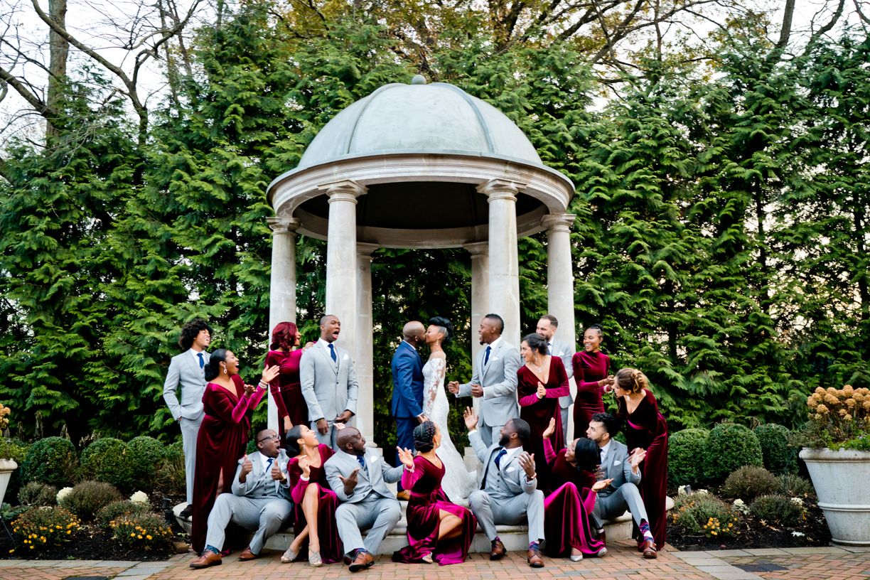 fun creative wedding photos of bridal party