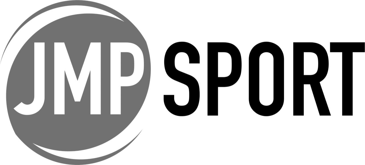 JMP Sport logo design with circular emblem in black and white.