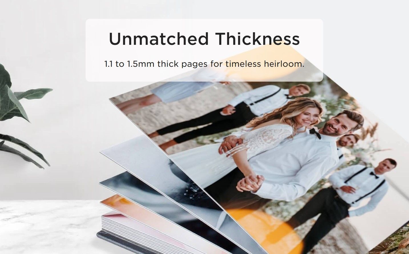 Detailed view of a high-resolution printed photo showing the sharpness and color accuracy and page thicknesses