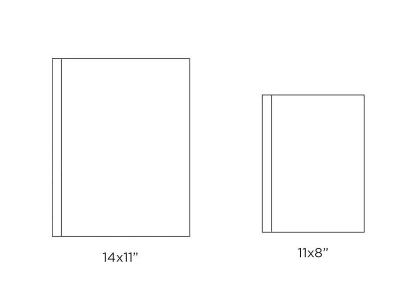 Compact 14x11 landscape photo album with customizable pages