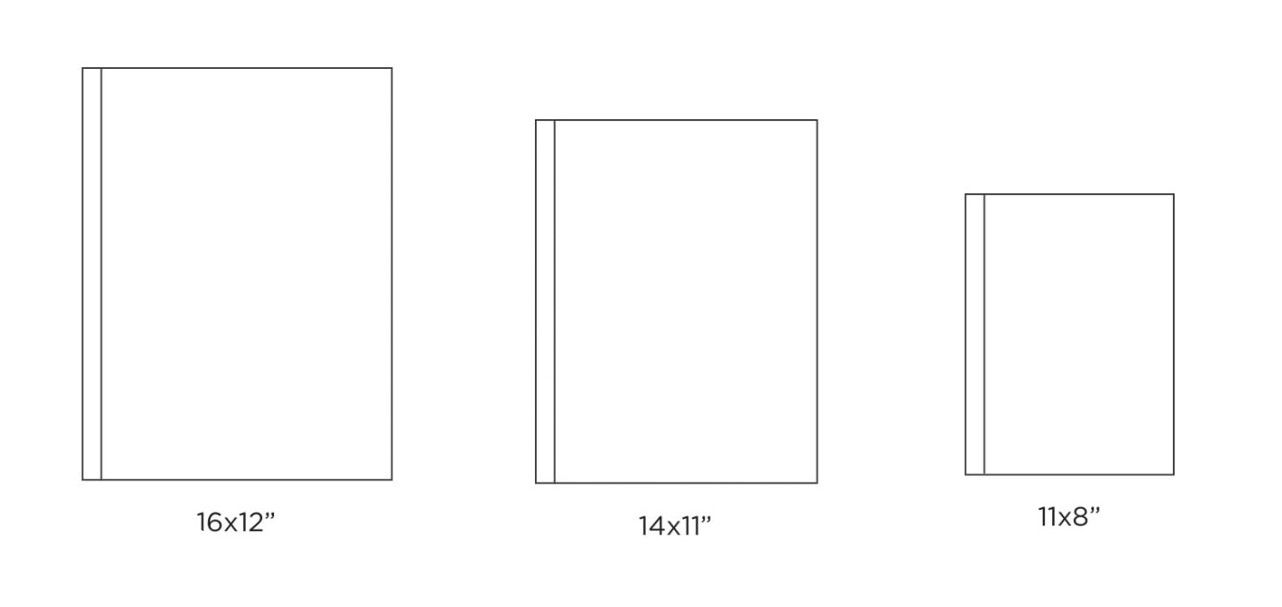Compact 11x8 landscape photo album with customizable pages
