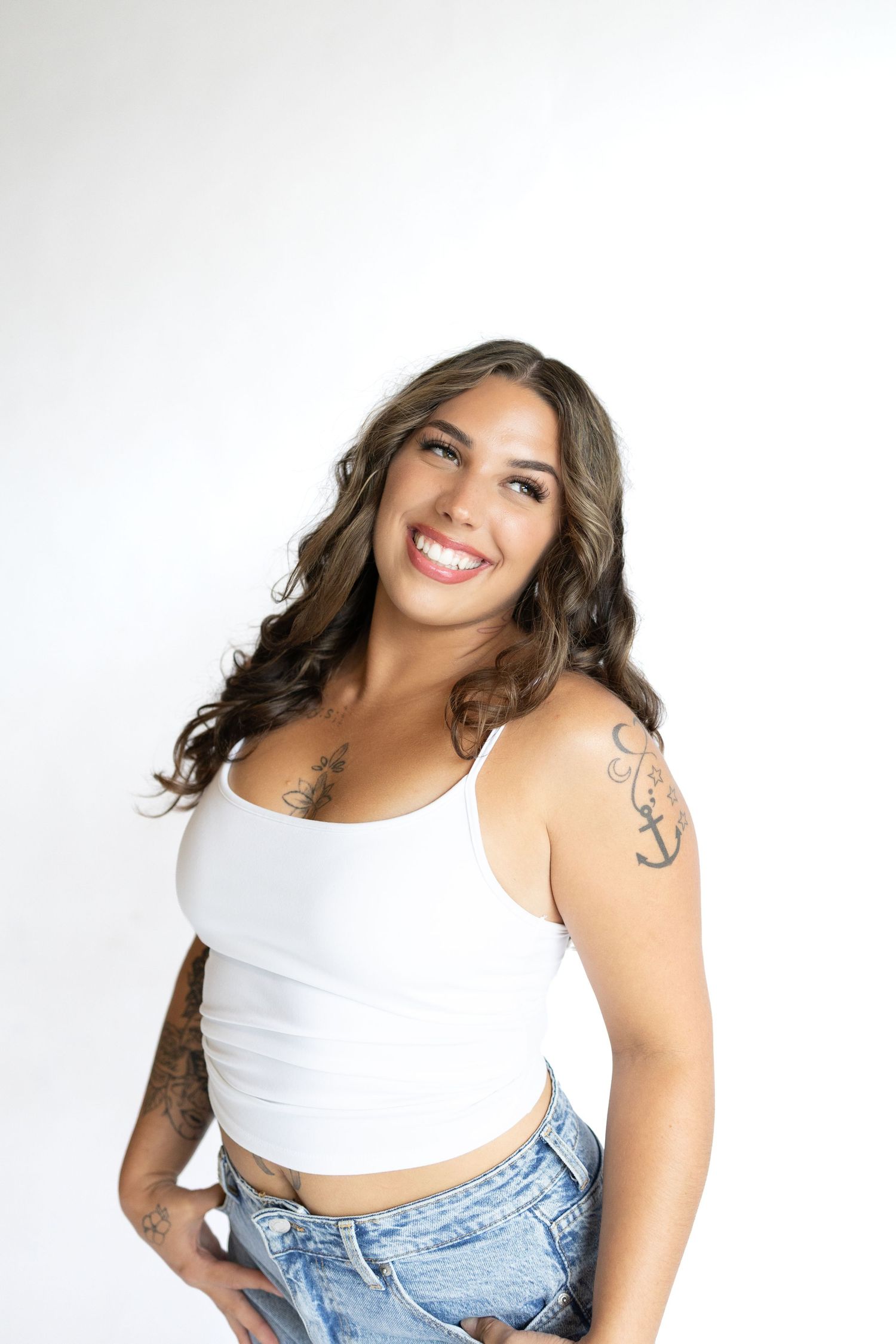 Girl in studio posing