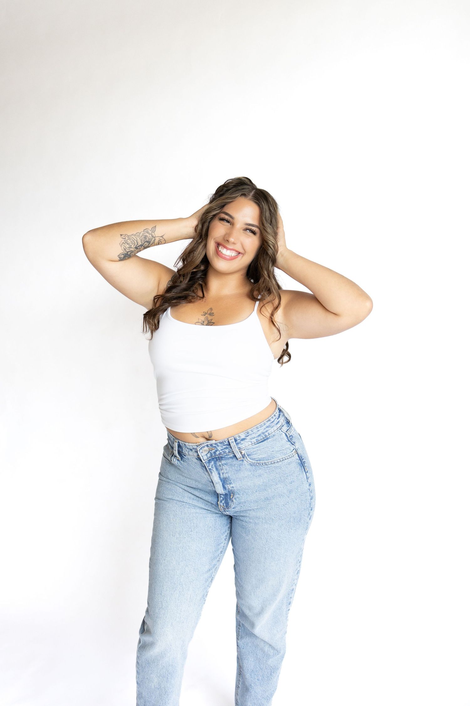 Girl in studio posing
