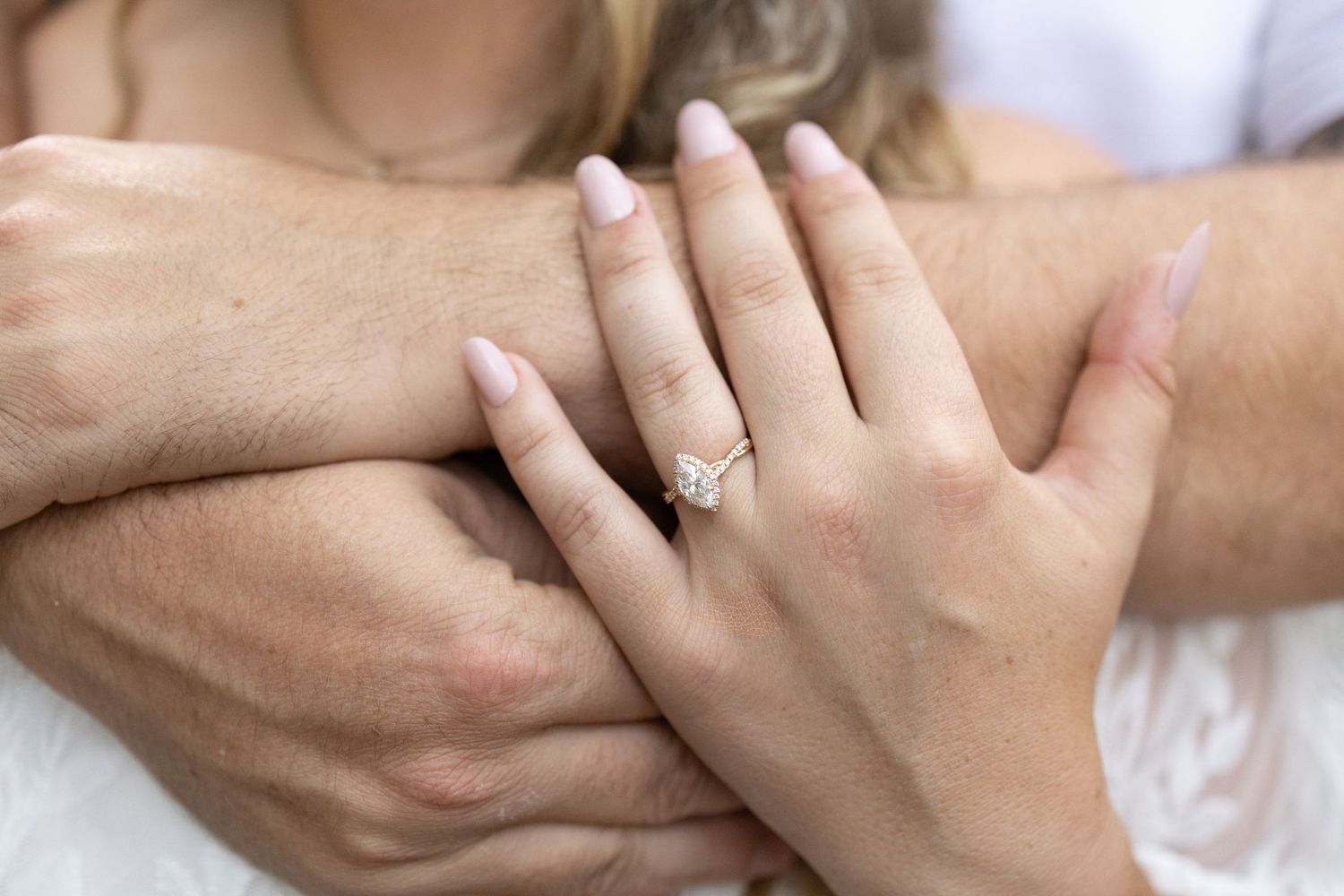 Detail shot of engagement ring