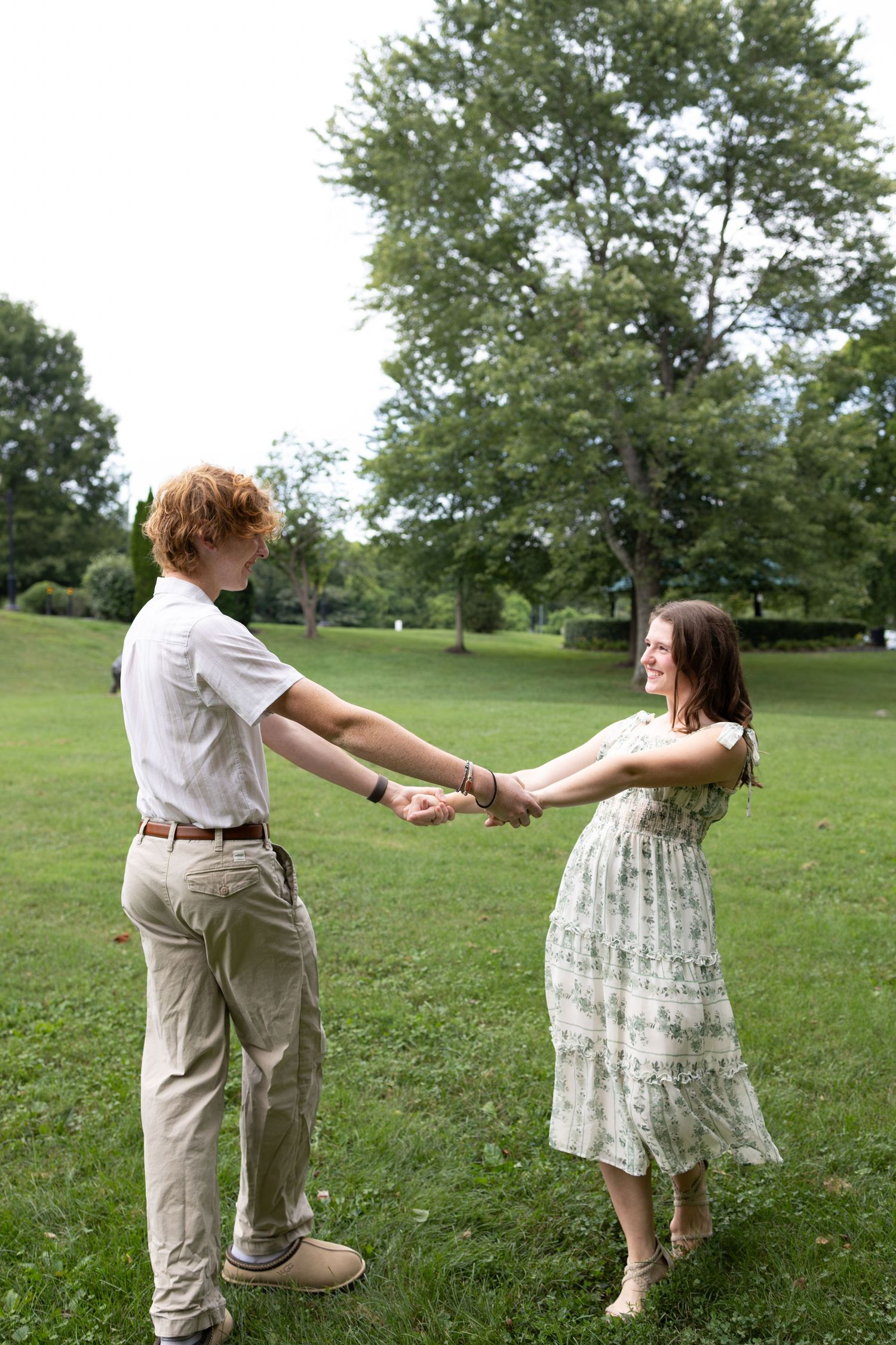Couple spinning around