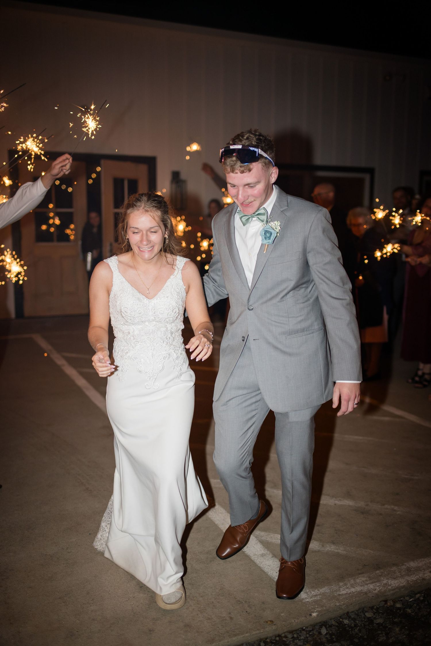 Sparkler exit at Renback Barn in Rochelle, VA