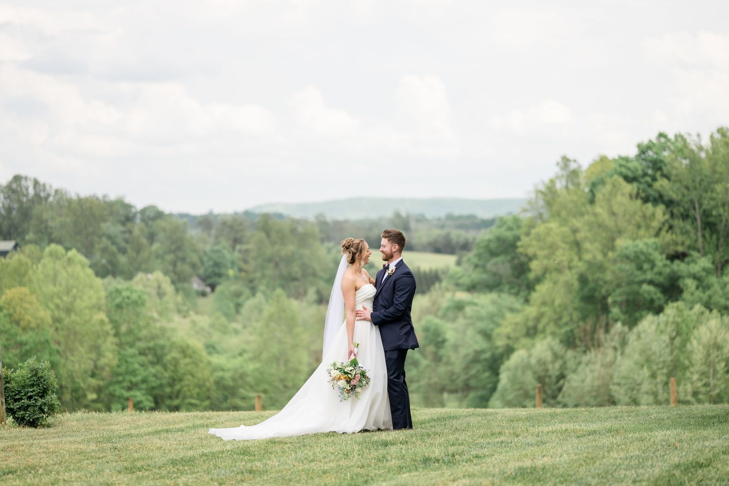 Bride & Groom at Lovingston Winery