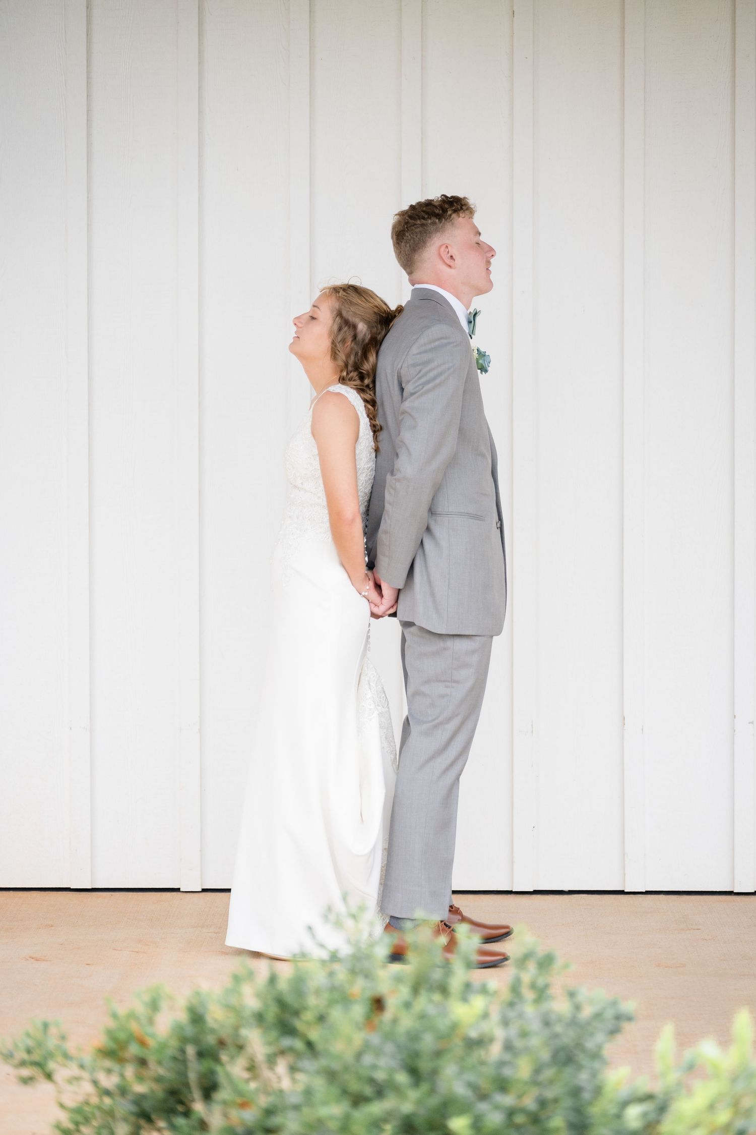 Bride & Groom first touch at Renback Barn in Rochelle, VA