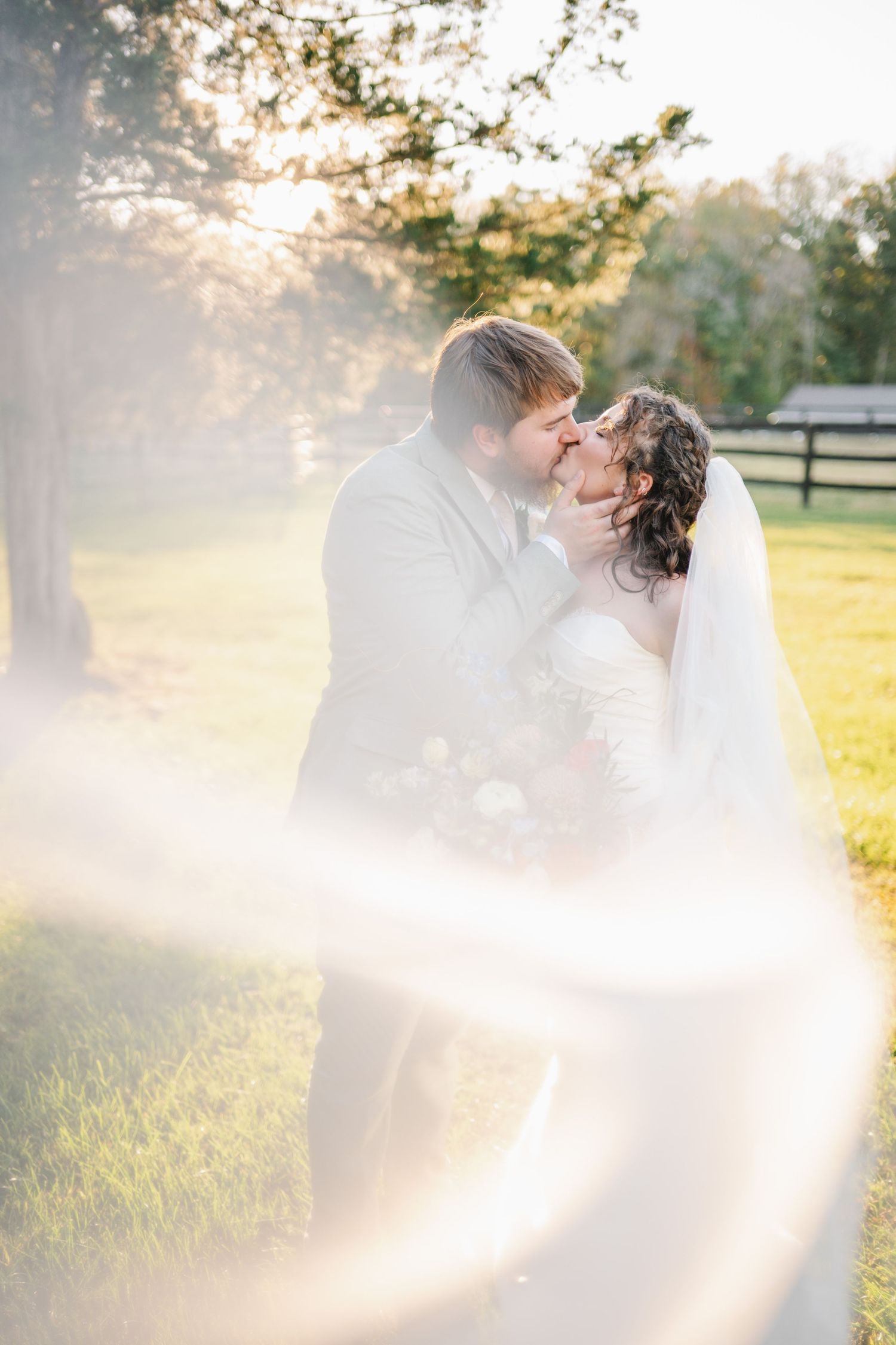 Bride & Groom at Autumn's Gate Farm in Fredericksburg, VA