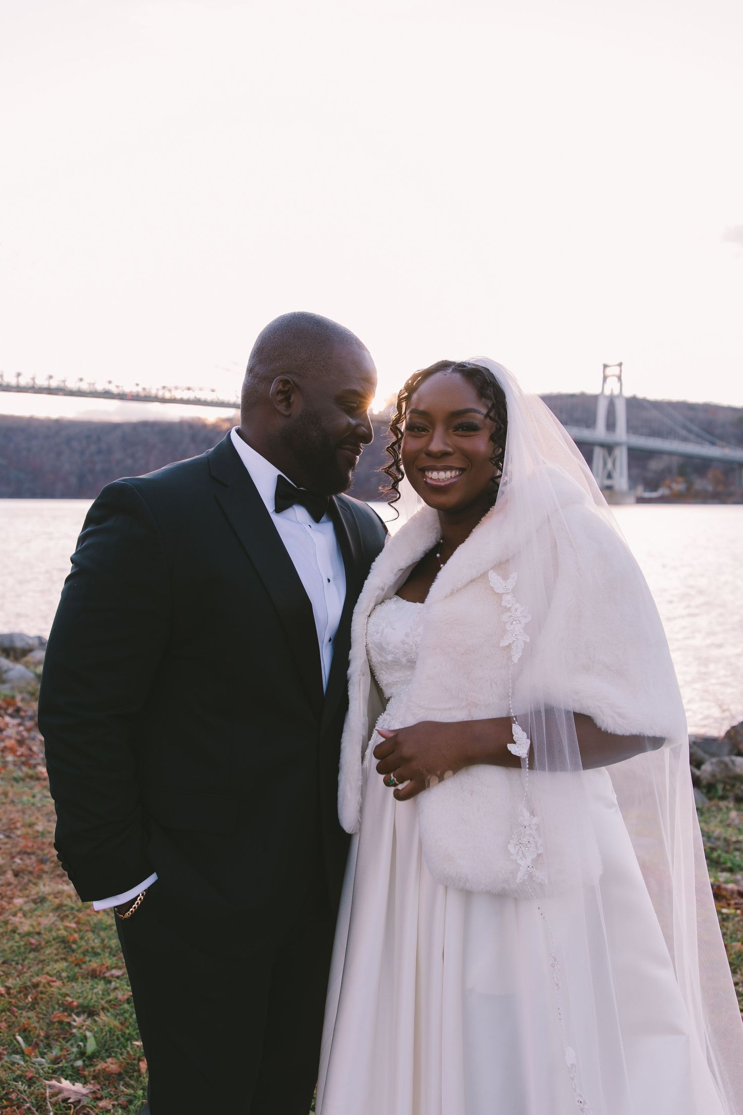 Bride and groom portraits during their first look