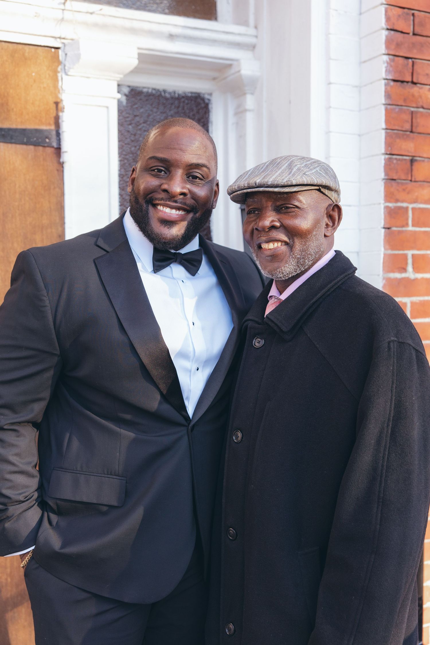 Father and son portrait in Hudson Valley wedding