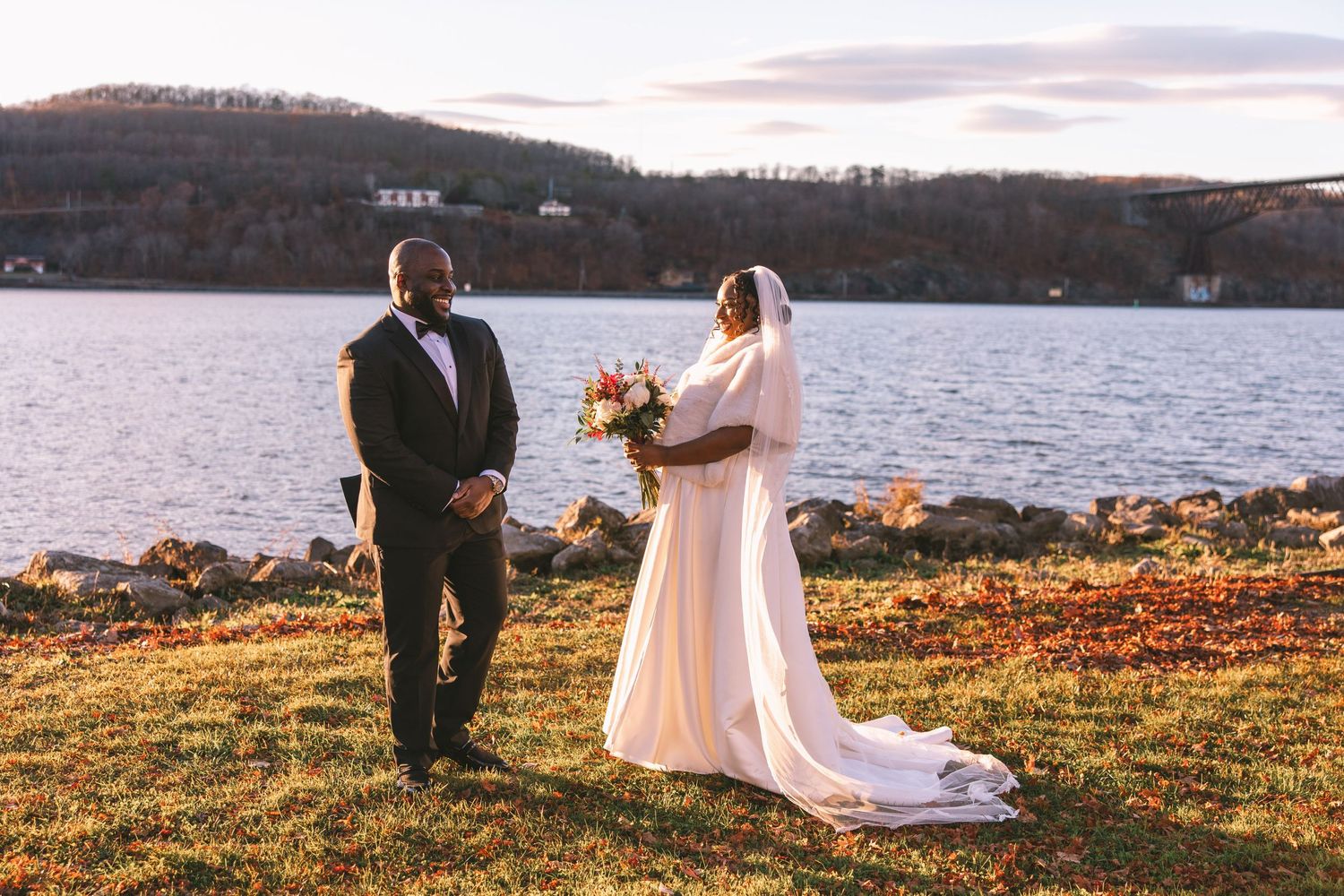 Groom in shock at his beautiful bride at first look