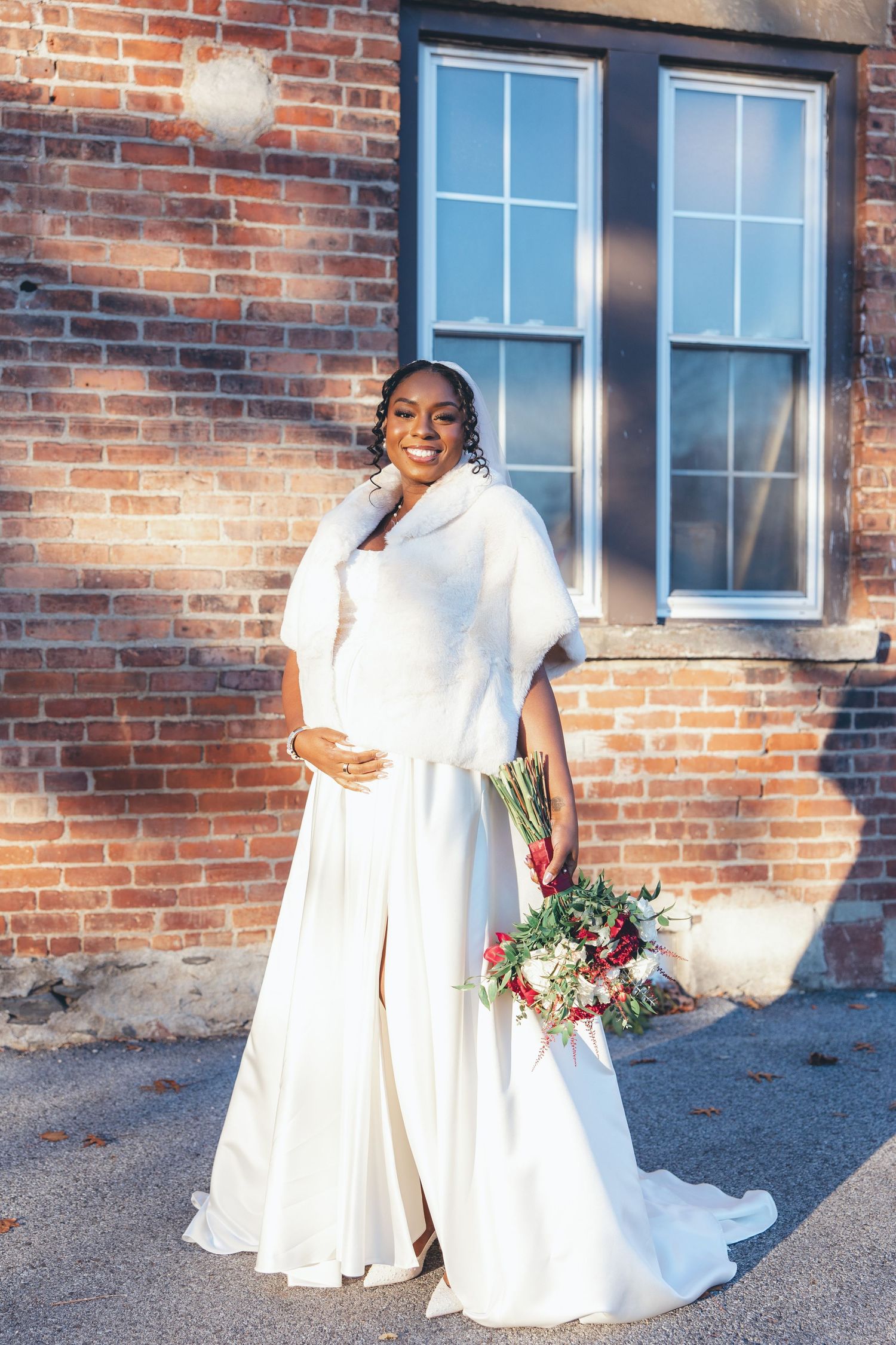 Bridal portrait in front of Holy Light Pentecostal church