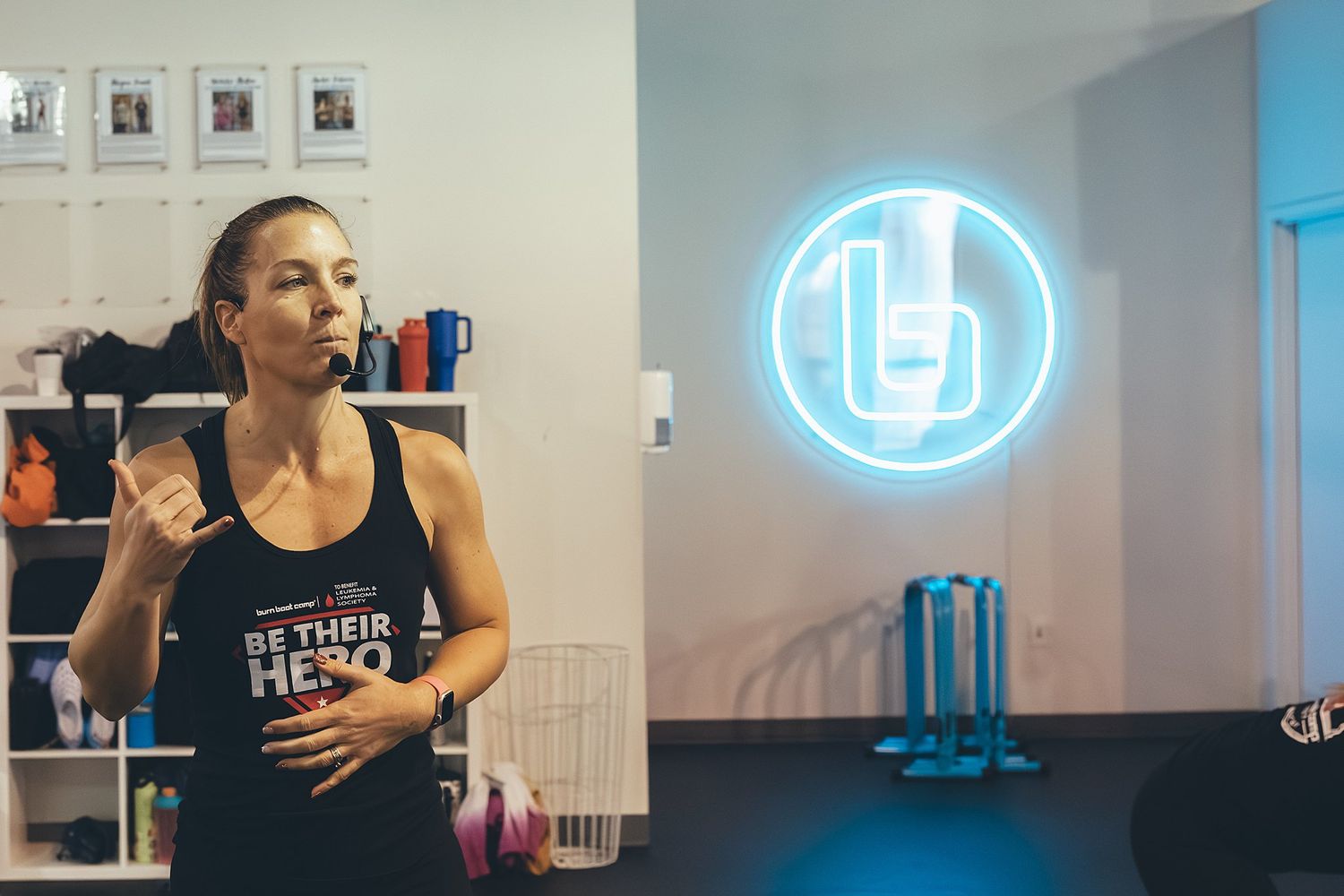 Emma Halliwell, owner of BurnBootCamp Wilton and Danbury, hosting the Hero Games at BurnBootCamp Connecticut