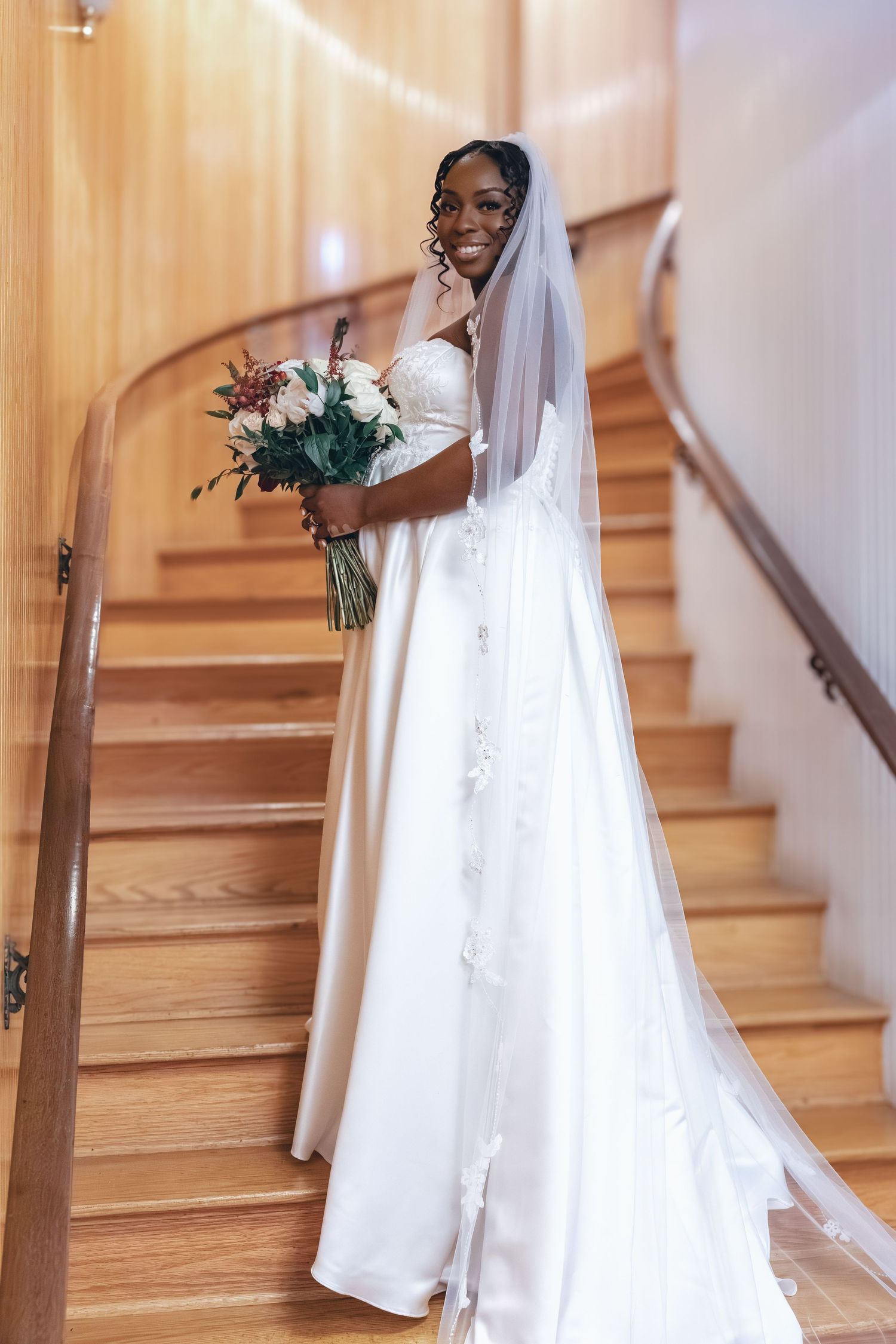 beautiful bridal shot after the wedding ceremony