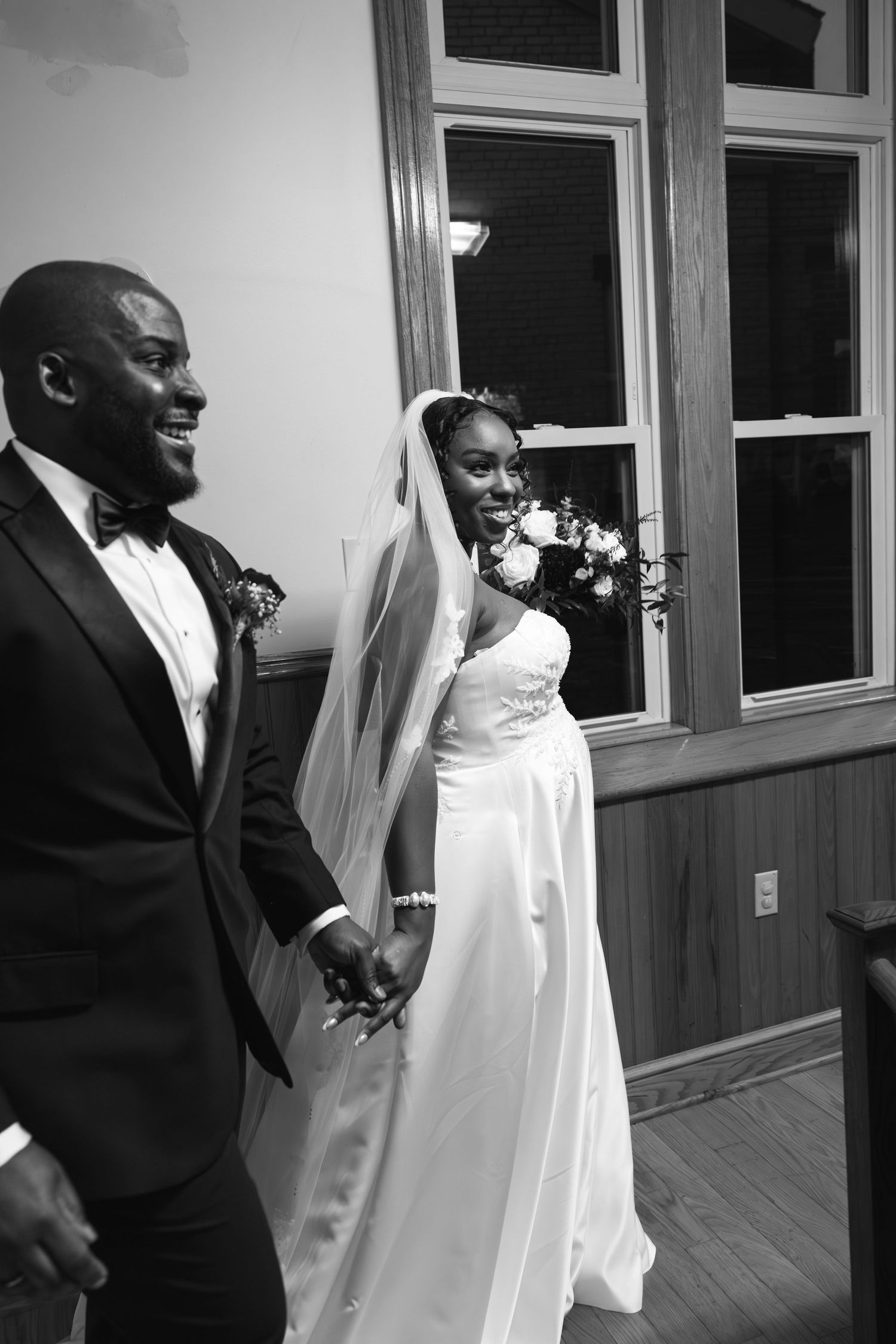 Bride and Groom celebrating after Hudson Valley wedding ceremony