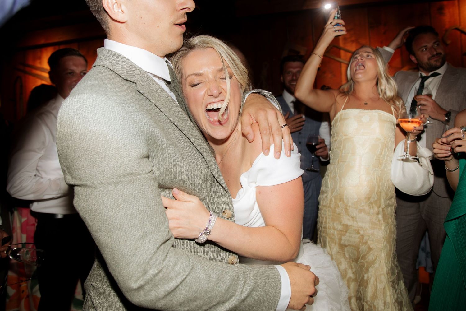 Candid Morzine Wedding Photographer captures wedding party at Morzine Wedding venue. Natural, timeless and candid wedding photography.France