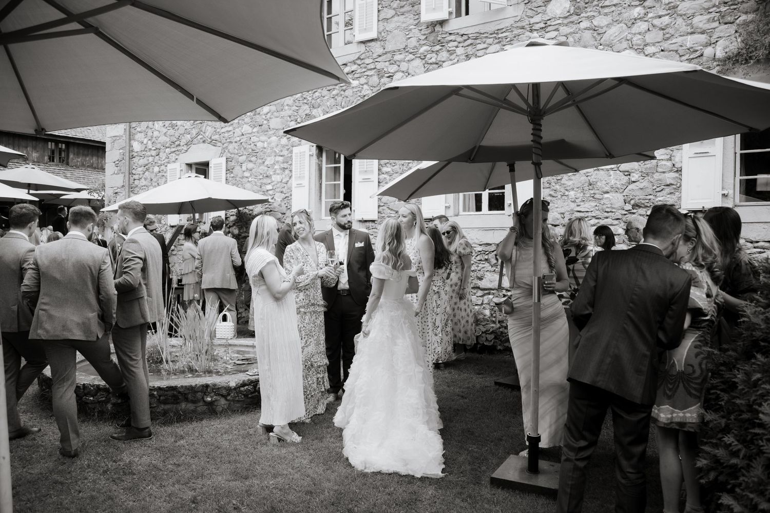 Documentary style Wedding Photographer captures wedding photos at Morzine Wedding venue. Natural, timeless and candid wedding photography.