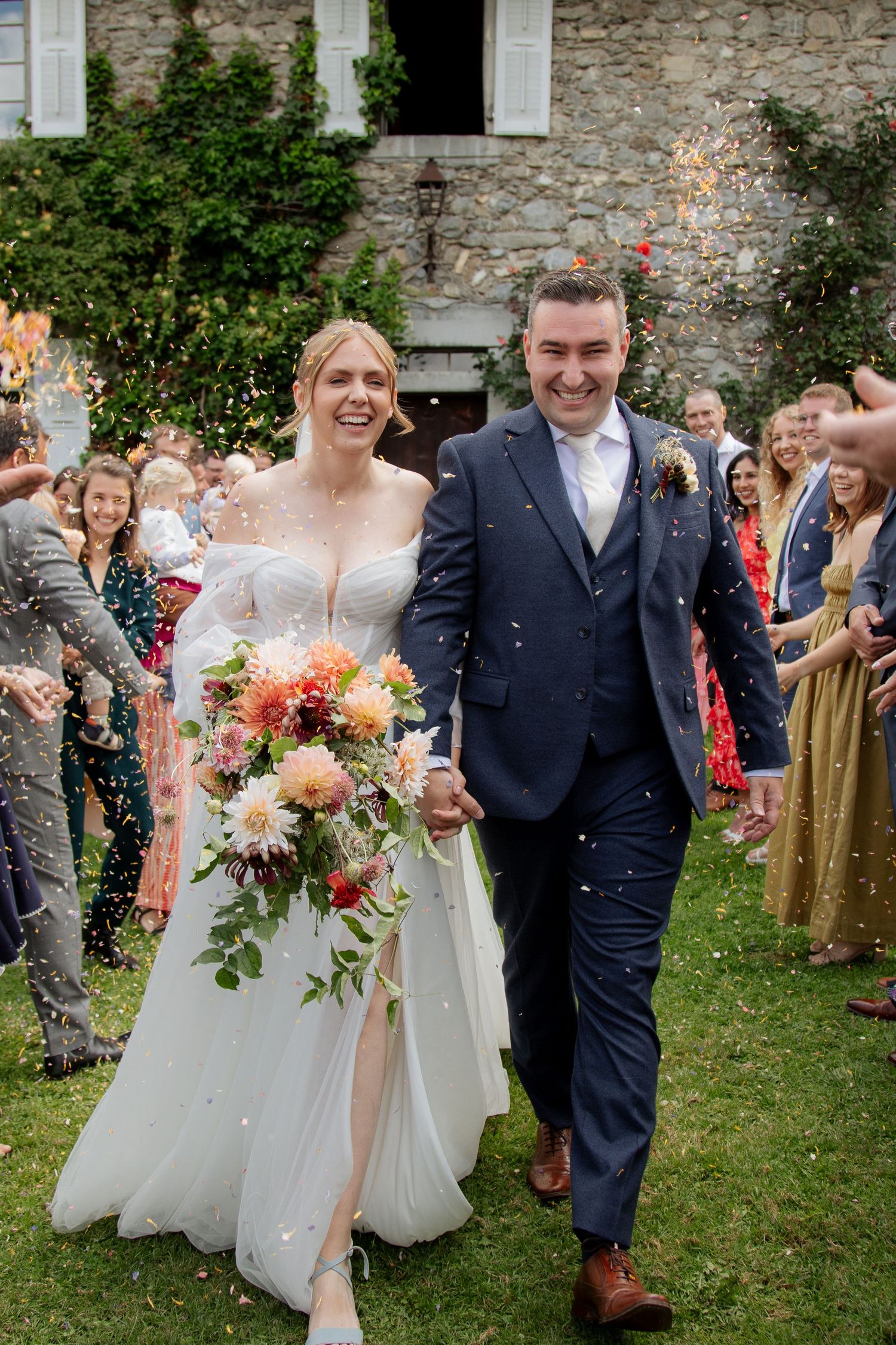 Morzine Wedding Photographer captures candid ceremony photo at French Wedding venue.Natural,honest &authentic storytelling. Morzine Wedding