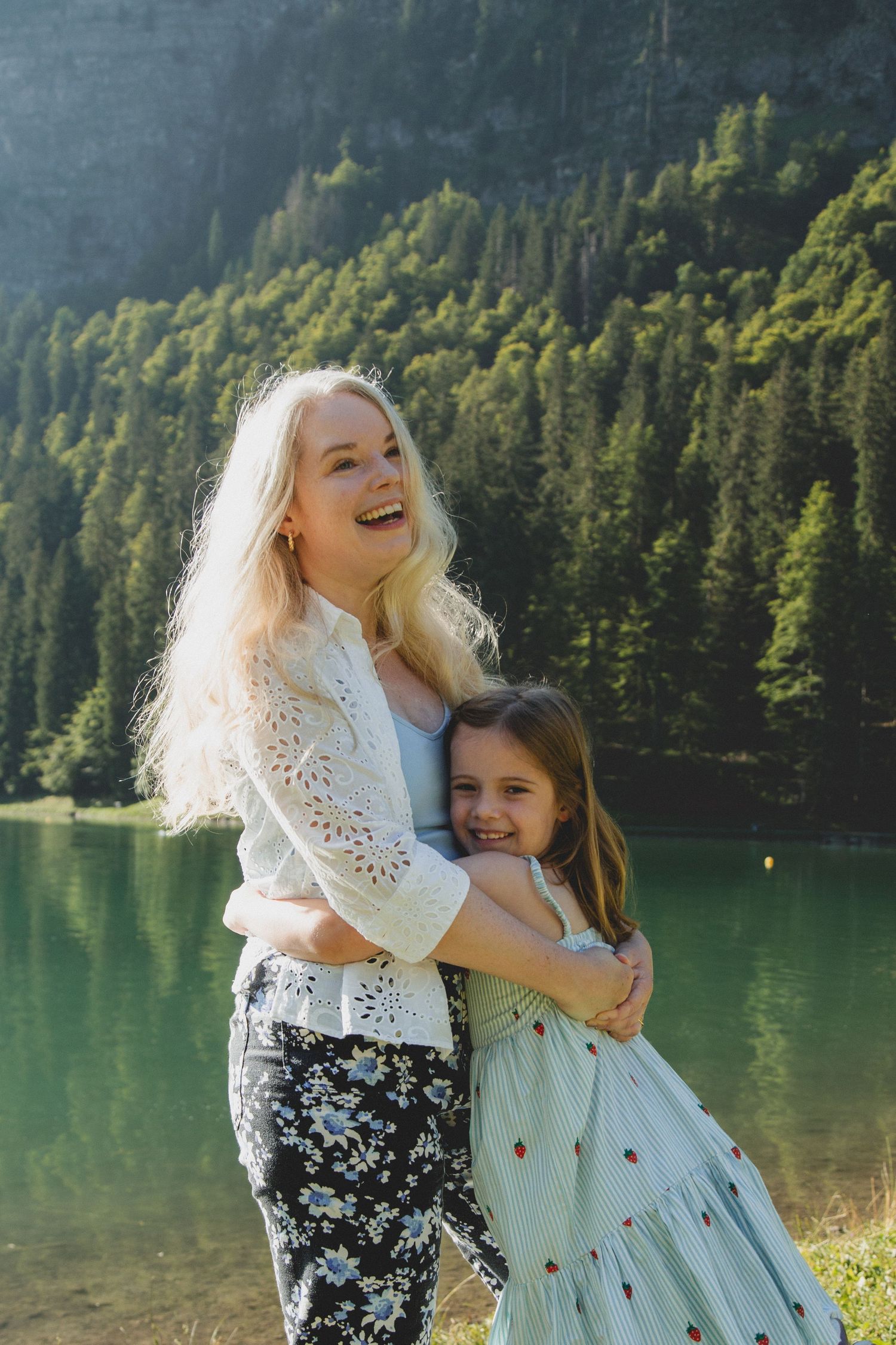 Family Photographer captures outdoor family photos. Family photography session captured by Morzine family Photographer at Lac Montriond