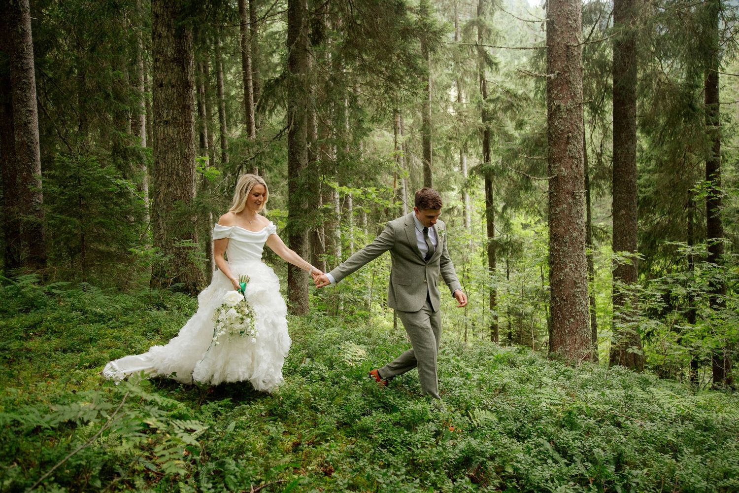 Documentary style Wedding Photographer captures wedding photos at Morzine Wedding venue. Natural, timeless and candid wedding photography.