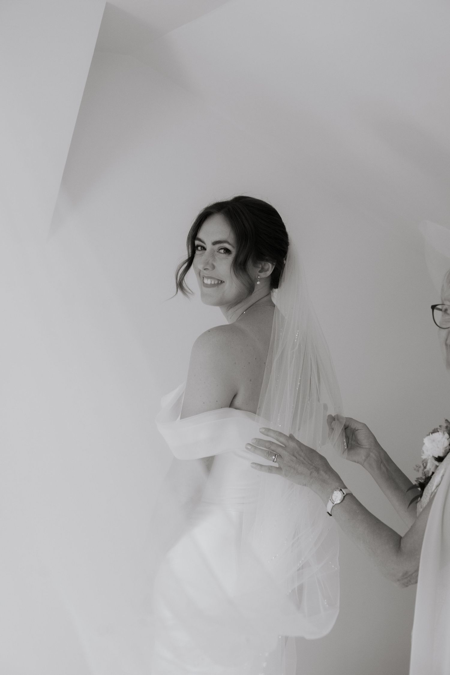 Candid and natural wedding photo at an outdoor wedding in the French Alps. Captured Wedding photographer in Morzine.