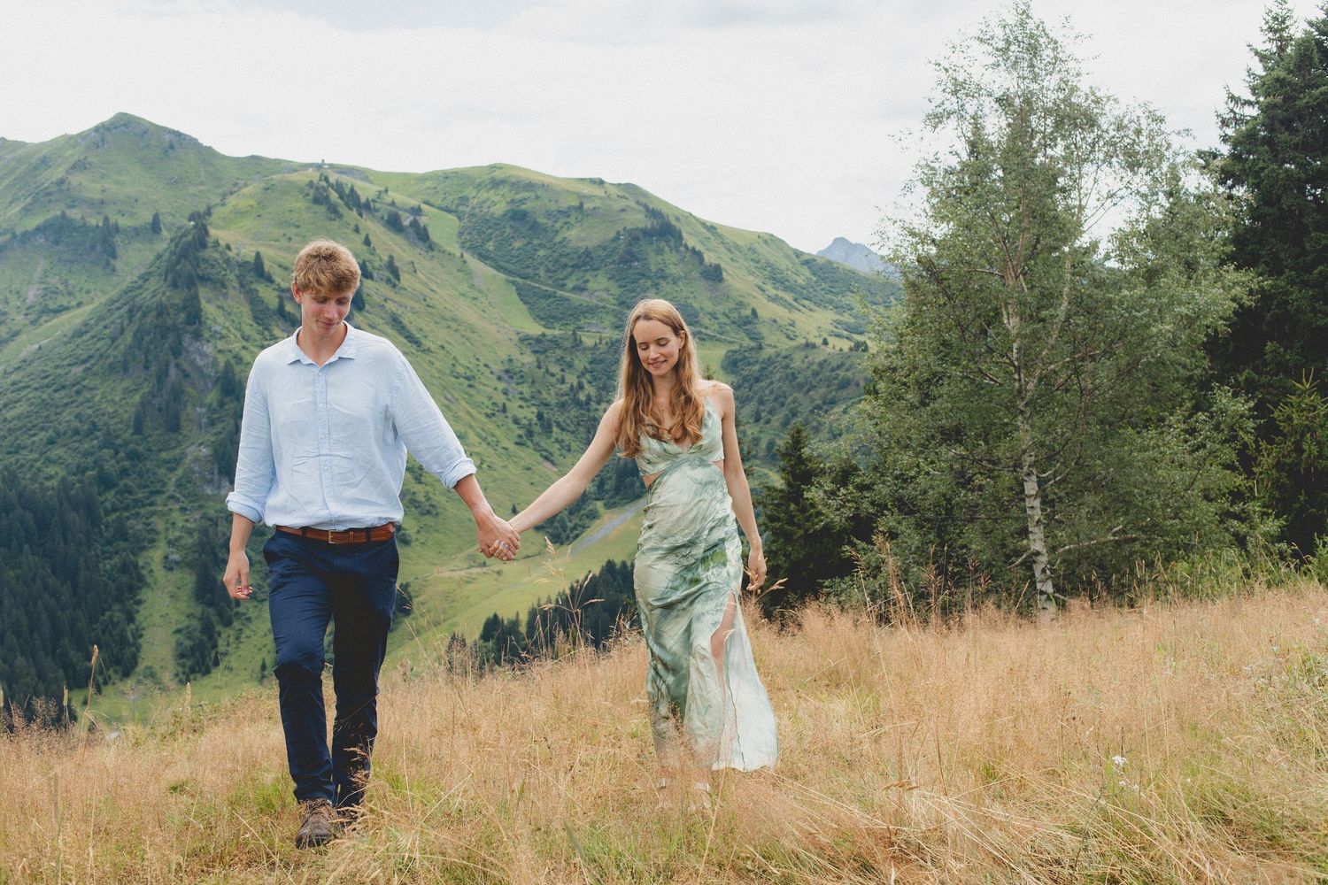 Engagement photos taken by documentary style wedding photographer in Morzine, France. French Wedding Venue. Wedding photography inspiration.