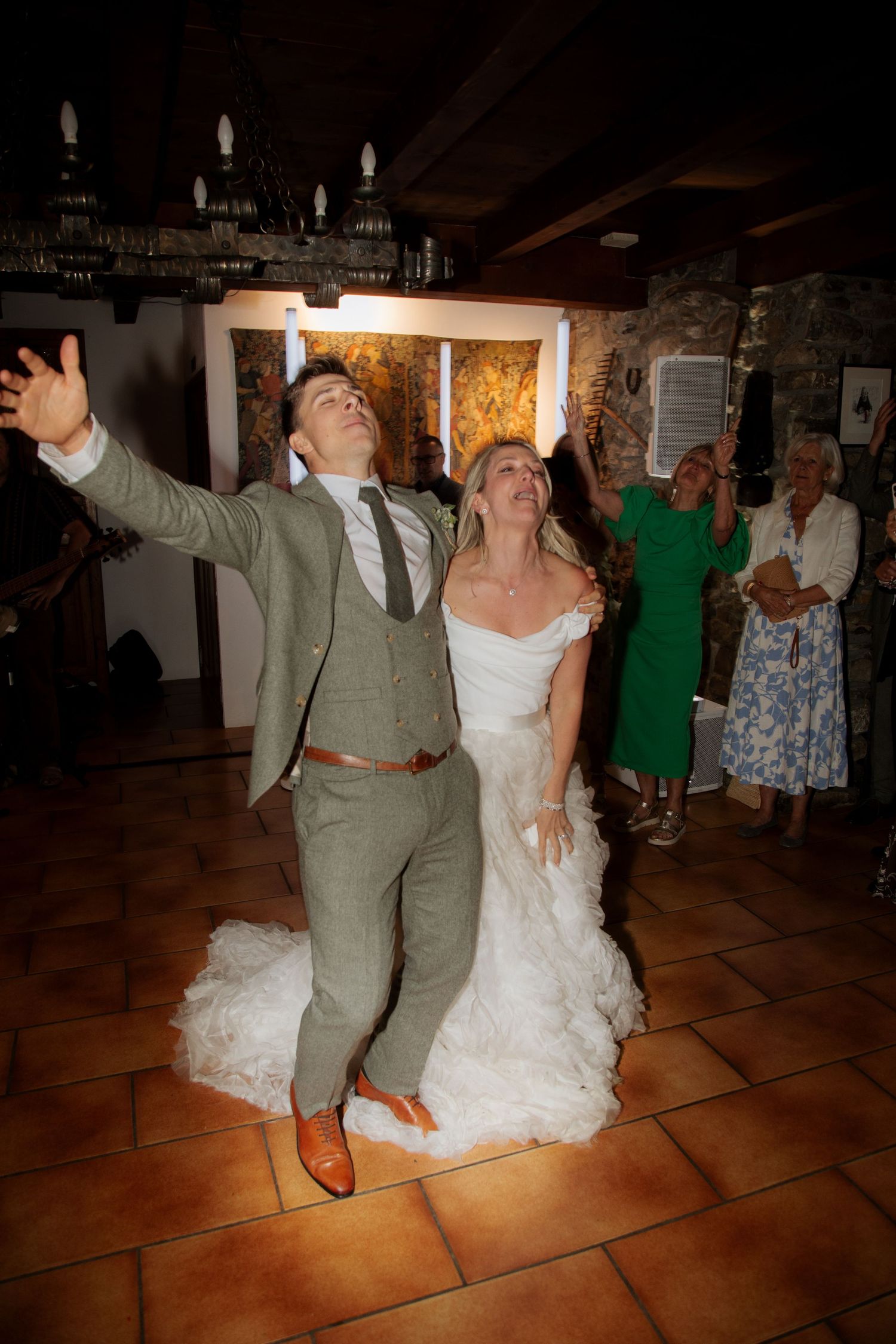 Candid Morzine Wedding Photographer captures first dance at Morzine Wedding venue. Natural, timeless and candid wedding photography.France