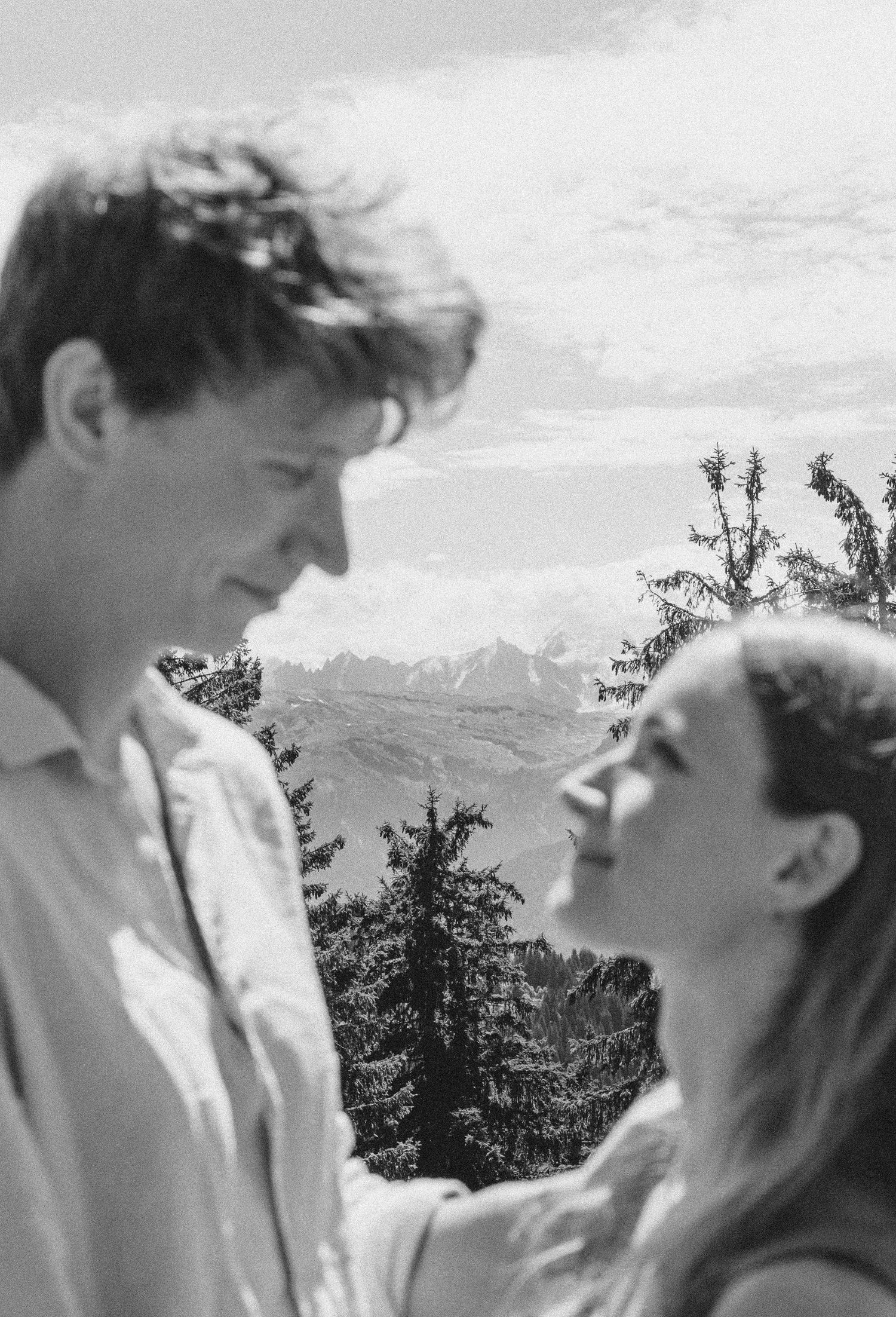 Engagement photos taken by documentary style wedding photographer in Morzine, France. French Wedding Venue. Wedding photography inspiration.