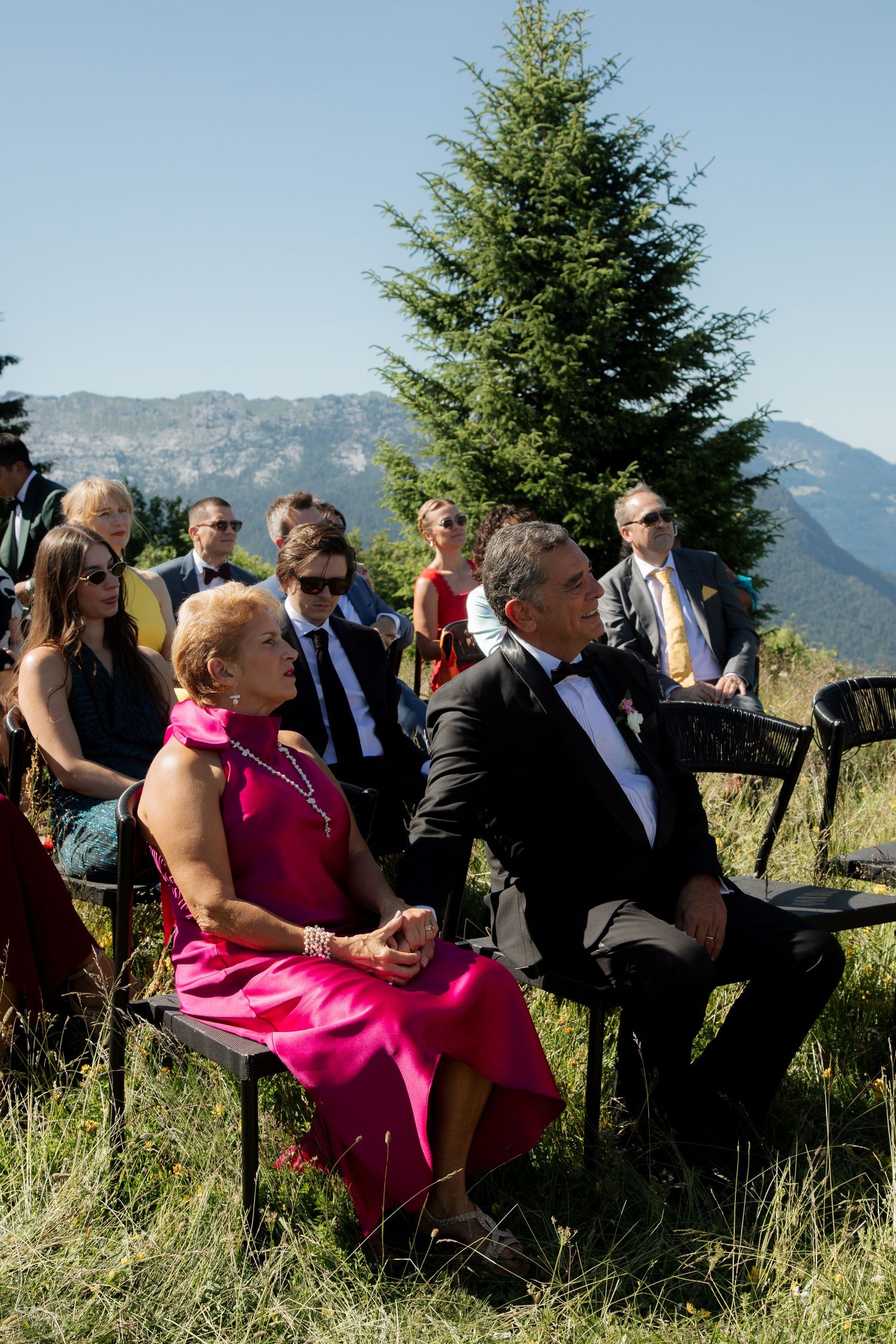 European Wedding Photographer captures emotional wedding at La Clusaz Wedding venue. French Alps Mountain Wedding photographer.Outdoor Bride