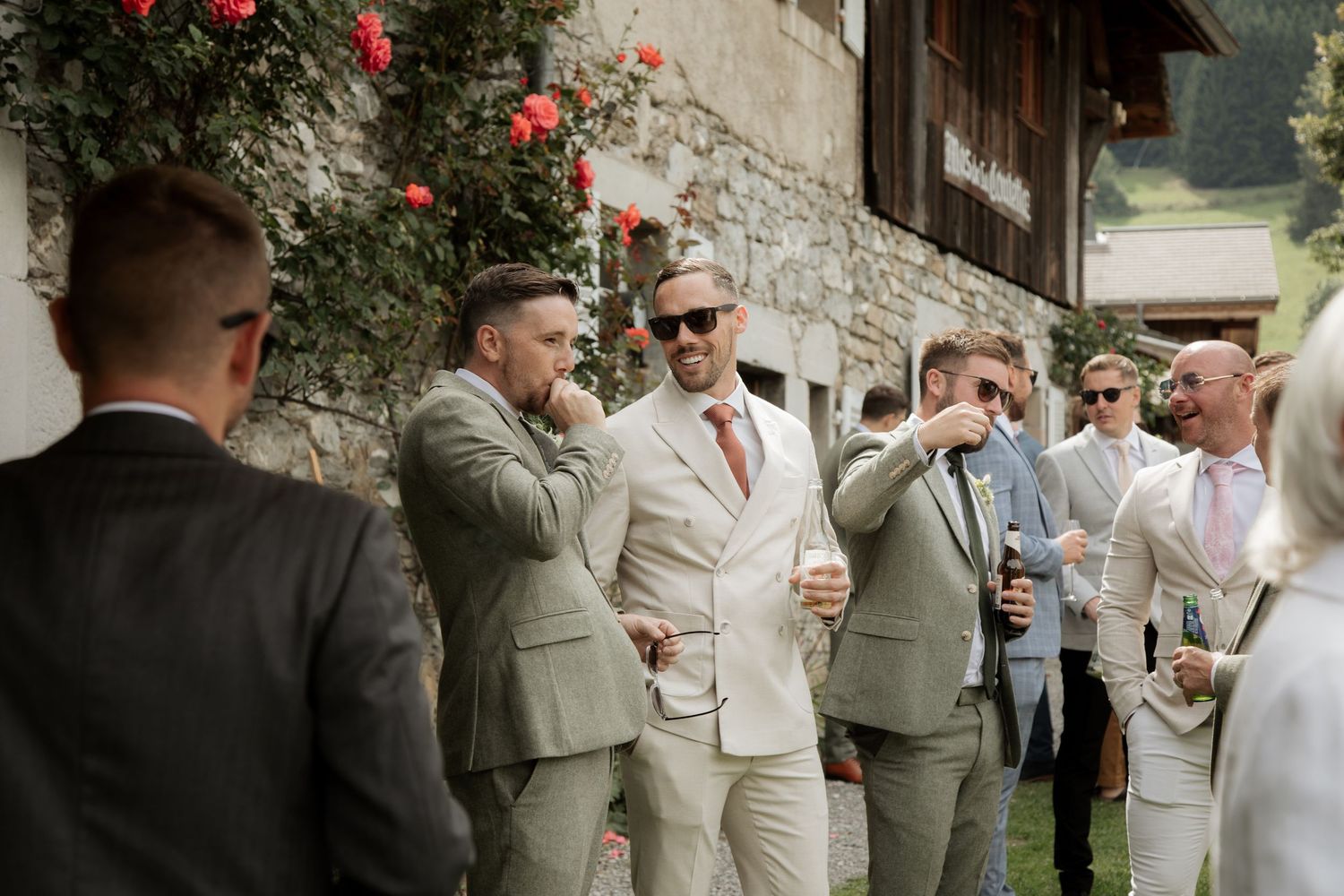 Documentary style Wedding Photographer captures wedding photos at Morzine Wedding venue. Natural, timeless and candid wedding photography.