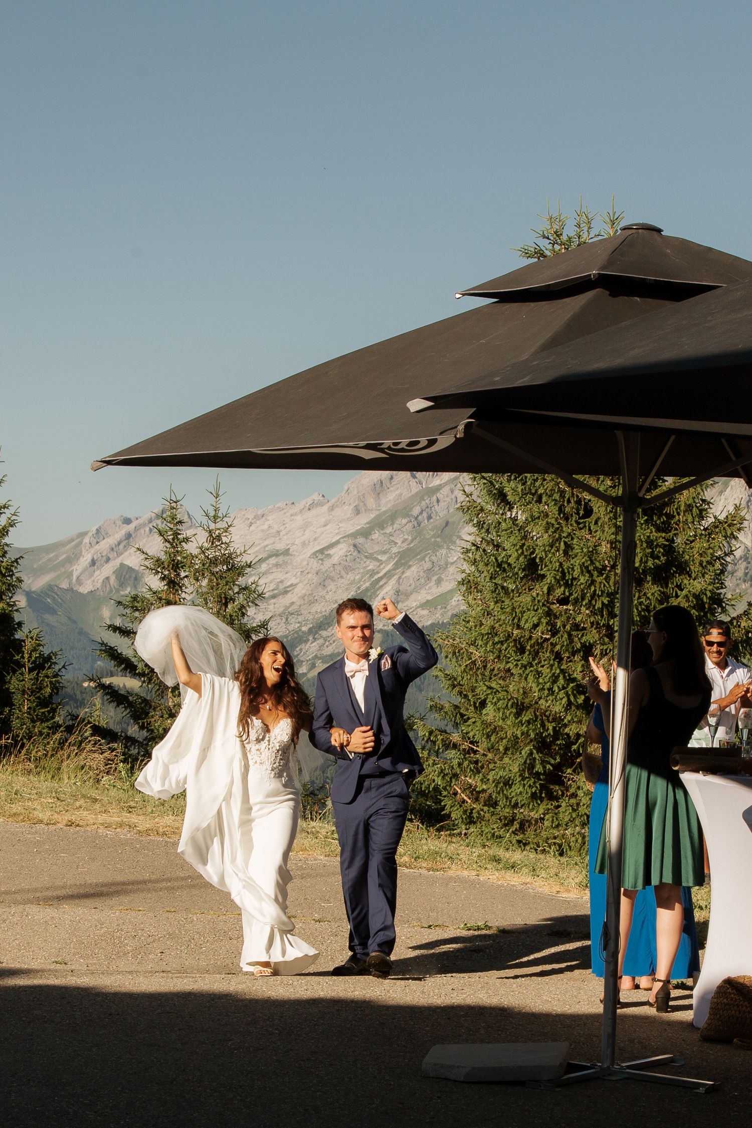 Morzine Wedding Photographer captures epic wedding photos in La Clusaz Wedding venue. French Mountain Wedding photographer. Outdoor Brides