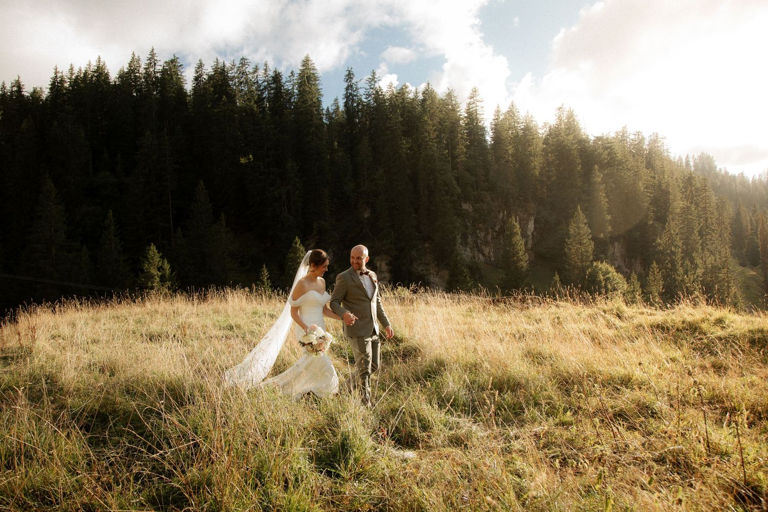 French Wedding Photographer captures candid ceremony photos at Morzine Wedding venue. Natural,honest & authentic storytelling.Morzine