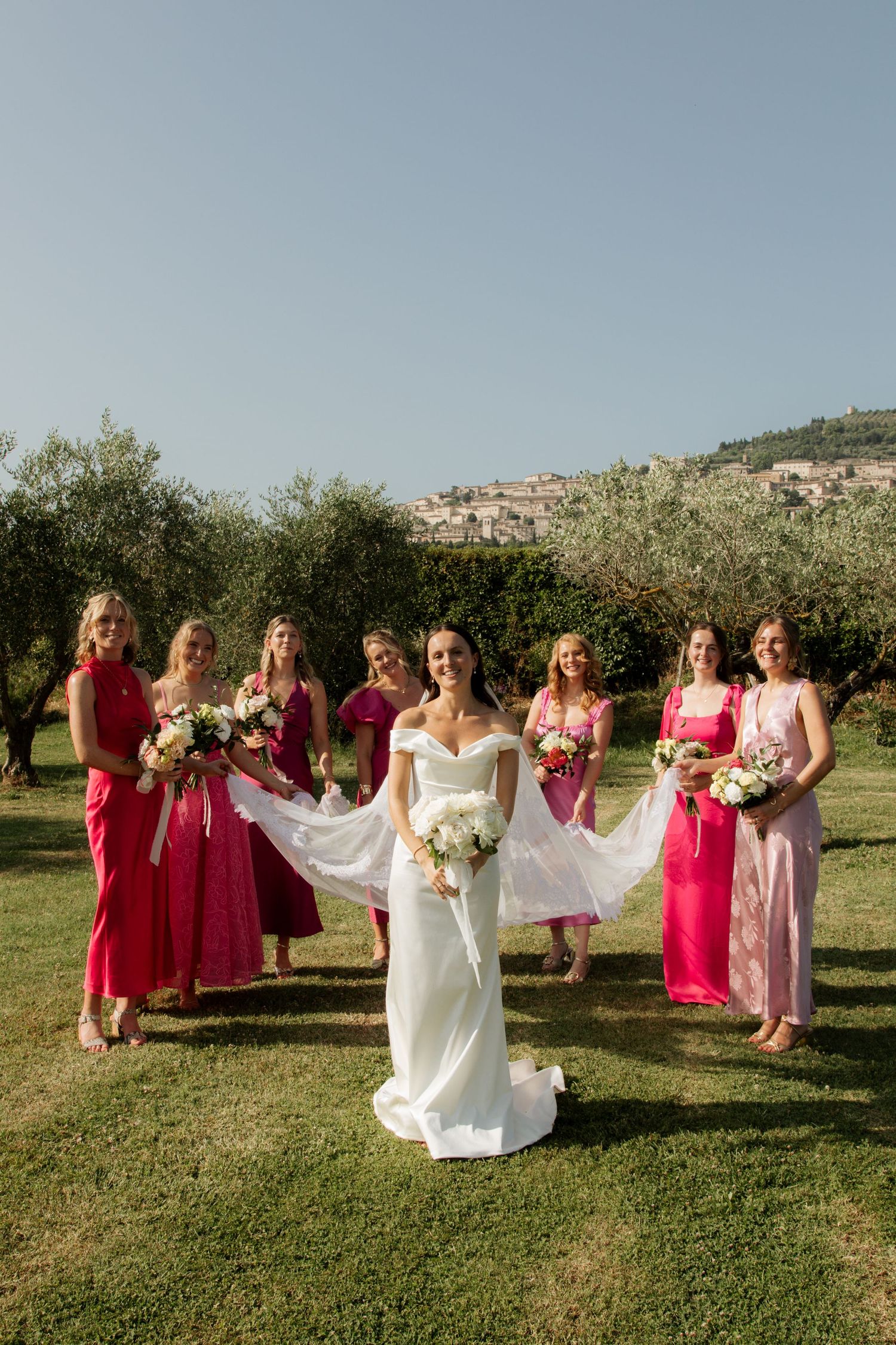 Italian Wedding photos in Assisi captured by destination wedding photographer, candid, natural style. Documentary style wedding photography.