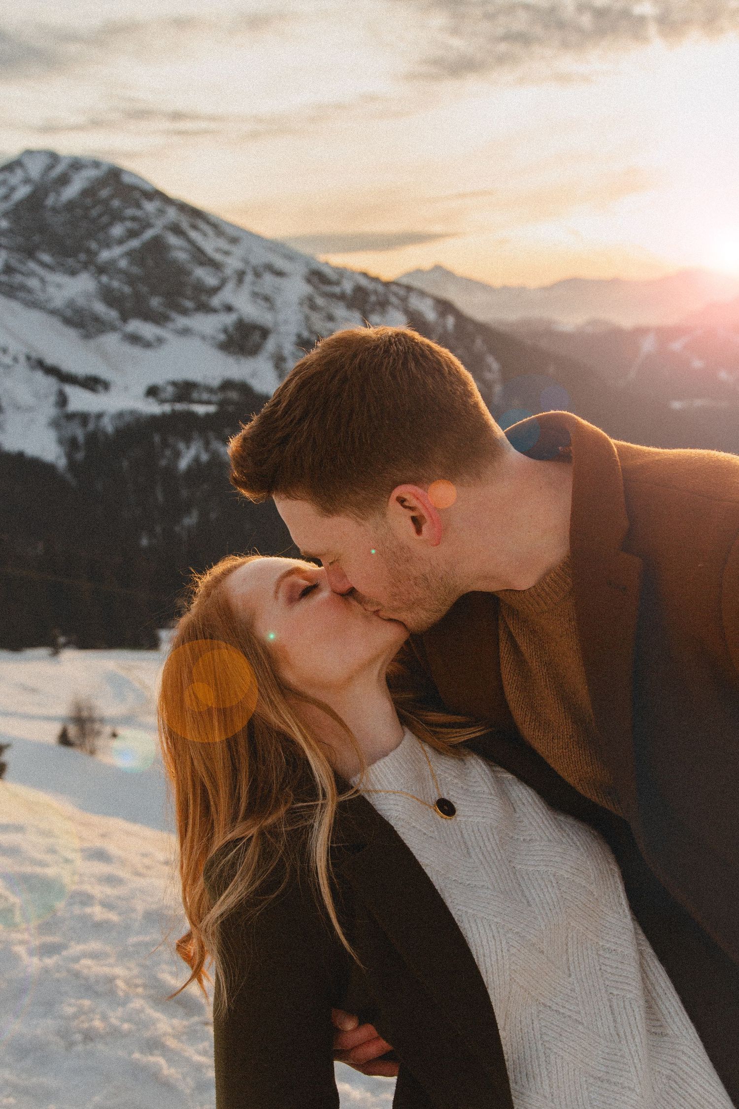 Engagement photo in Avoriaz. Winter engagement photo in the snow, captured by Morzine Wedding & elopement photographer.natural, candid photo