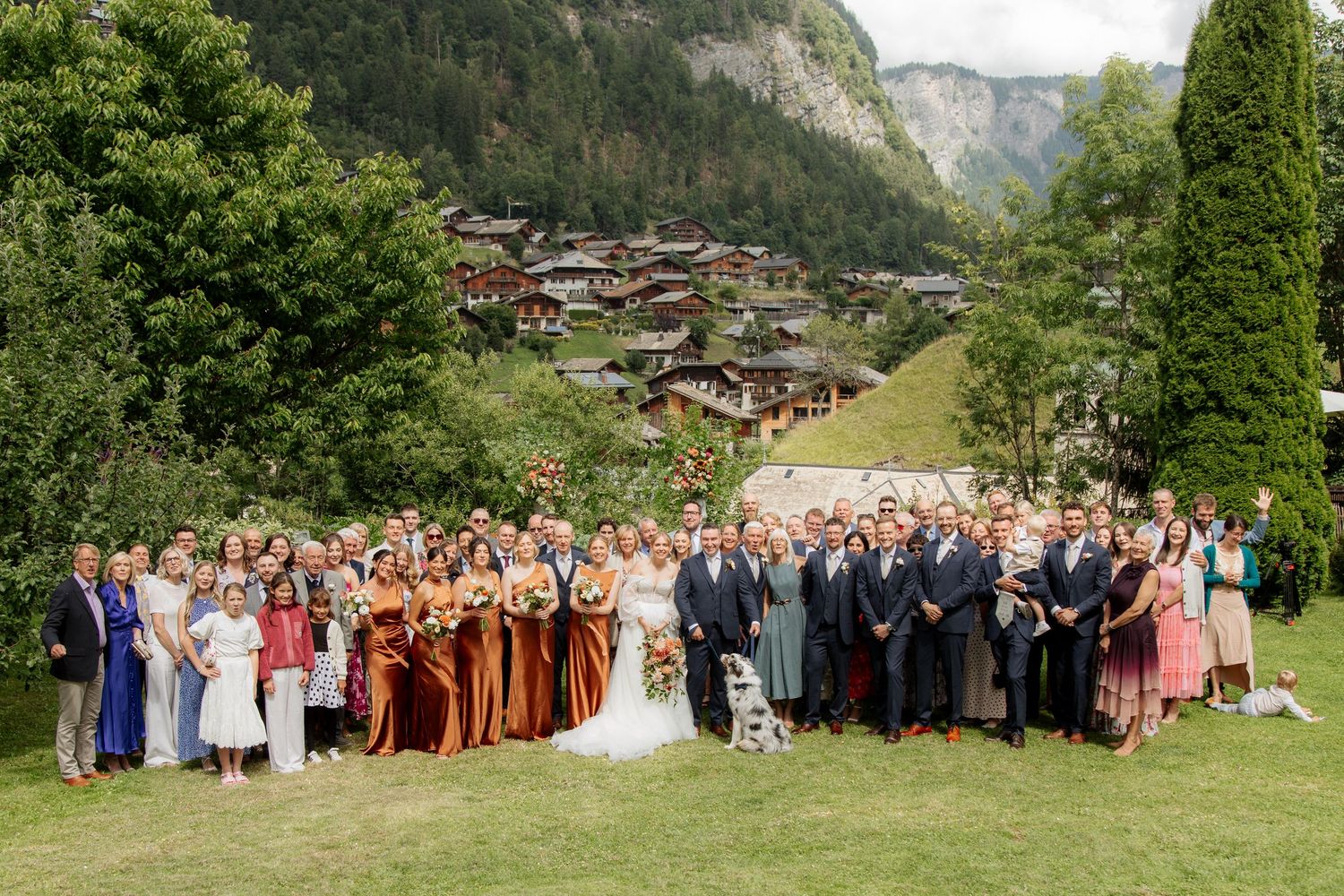 Morzine Wedding photographer captures wedding party and real emotions in Morzine Wedding Venue. Candid,timeless documentary style photos