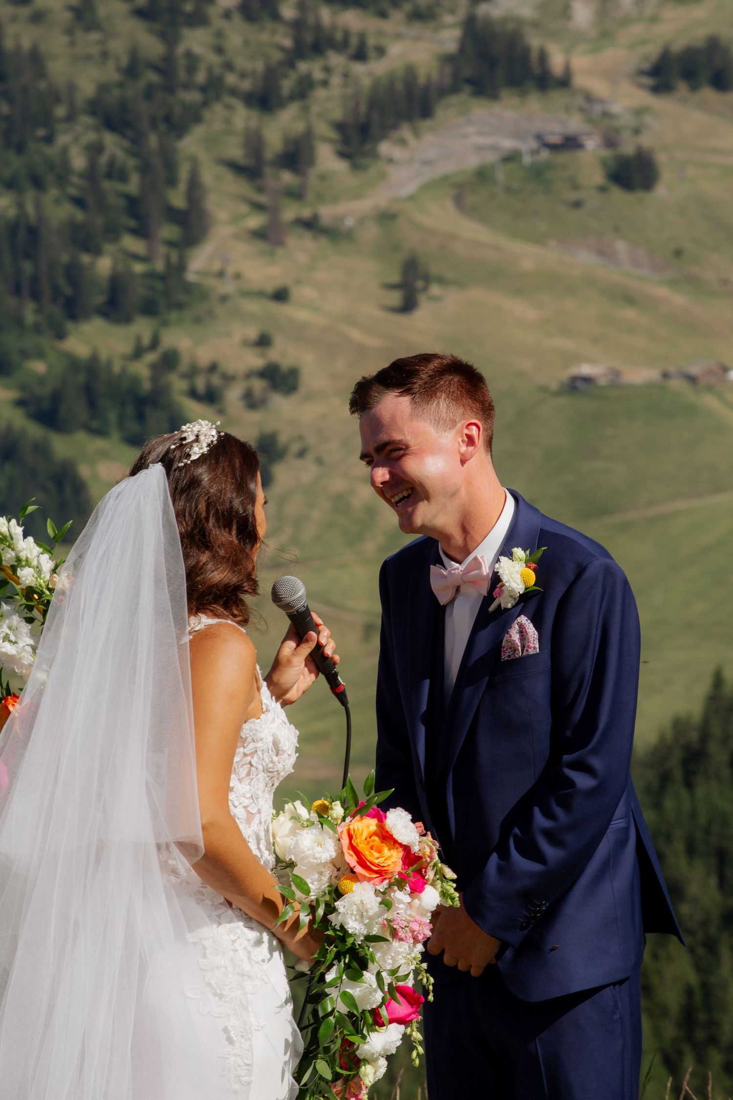 Morzine Wedding Photographer captures emotional wedding at La Clusaz Wedding venue. French Mountain Wedding photographer. Outdoor Bride