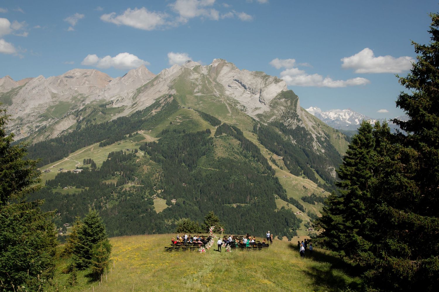 Candid Wedding Photographer captures emotional wedding at La Clusaz Wedding venue. French Alps Mountain Wedding photographer. Outdoor Bride